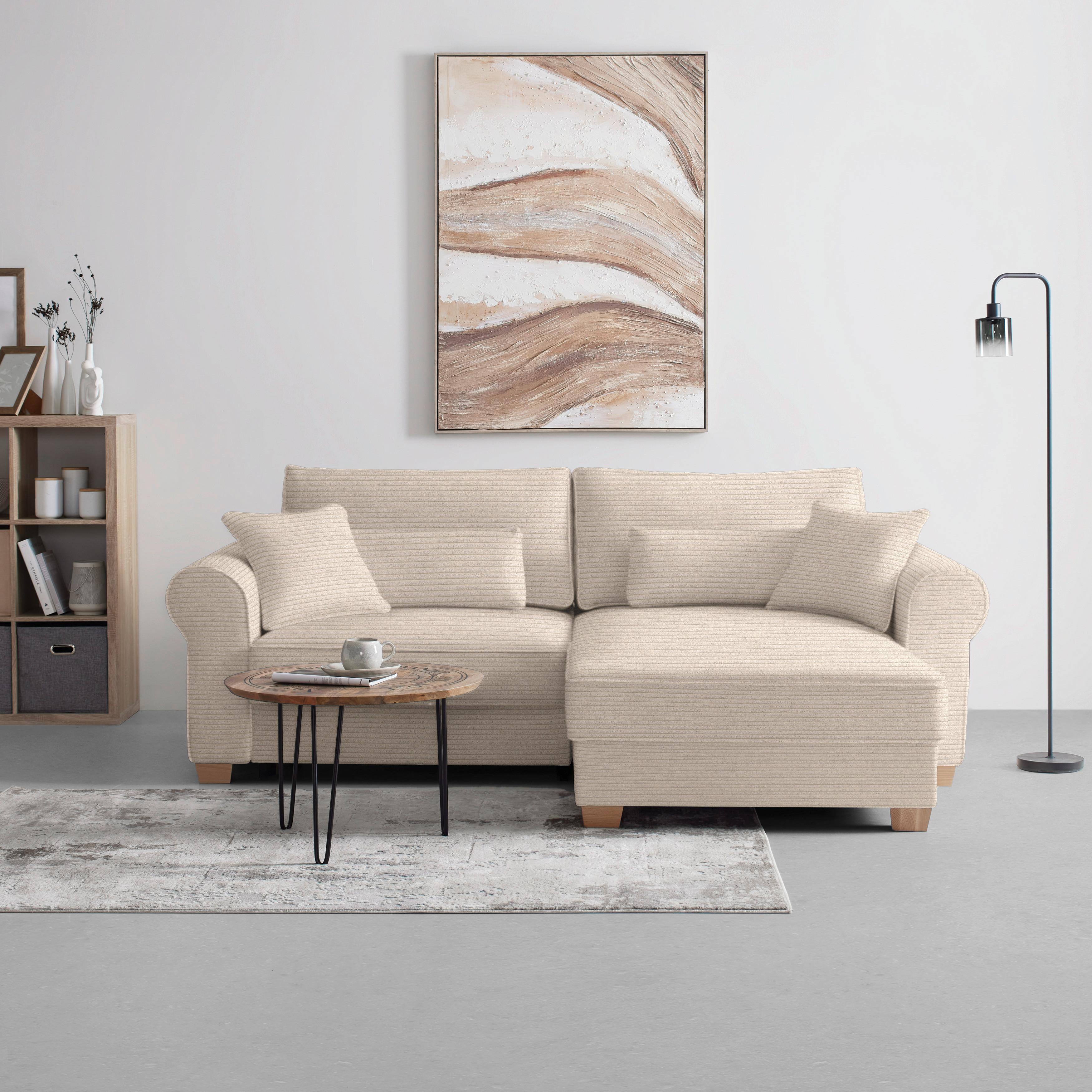 Wohnlandschaft Angelo Creme - Creme, MODERN, Holz/Holzwerkstoff (255/92/185cm) - Mömax