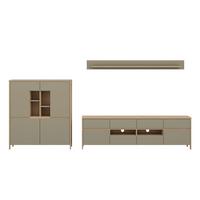 Wohnwand Stranda Eukalyptusfarben, 3-teilig - Eukalyptusholzfarben/Eichefarben, Design, Holzwerkstoff (319/170/39cm) - MID.YOU