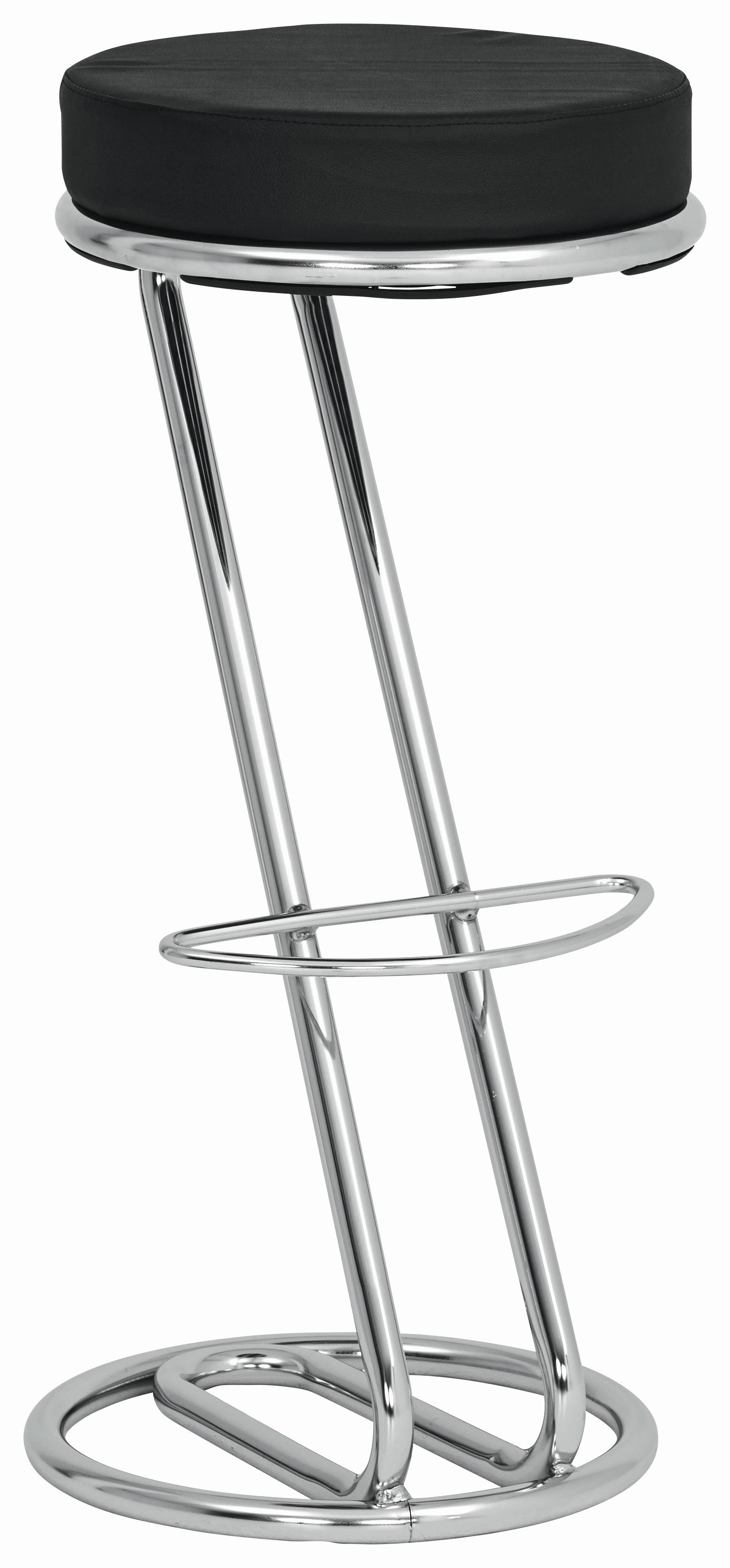 STOŁEK BAROWY SINATRA -PV- - czarny/kolor chromowy, Design, metal/tkanina (35/75/35cm) - Livetastic