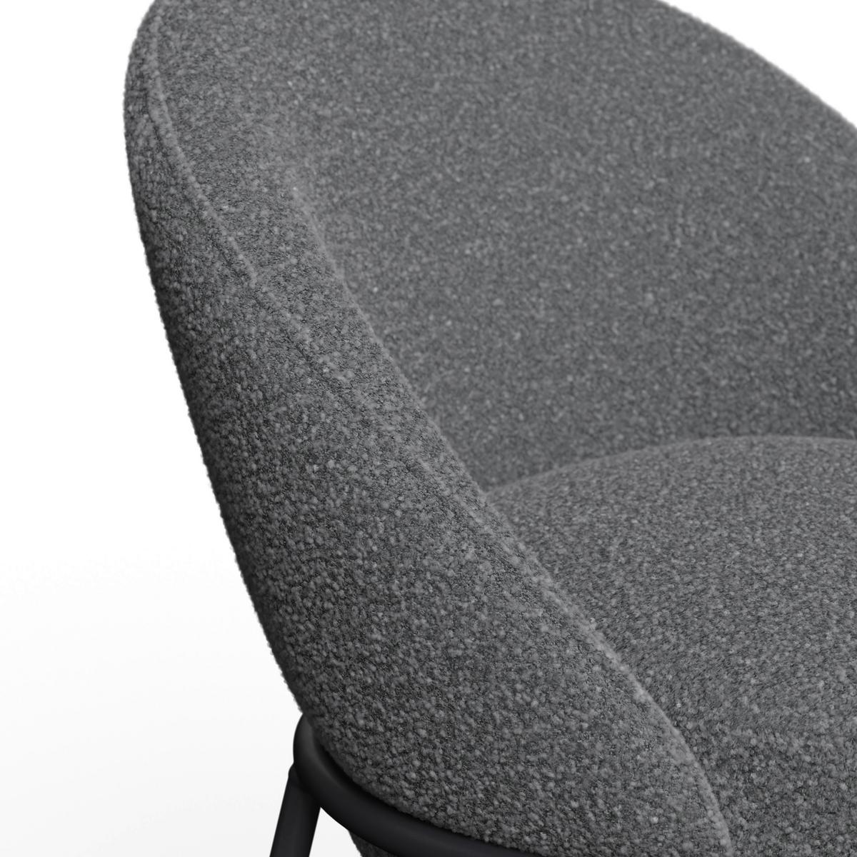 Barhocker Zoa Grau Struktur Gepolstert - Schwarz/Grau, MODERN, Holz/Textil (50/110/58cm) - Bessagi Home