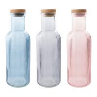Universalflasche Mary diverse Farben - bleu/gris, Modern, verre/bois (8.7/27.8cm)