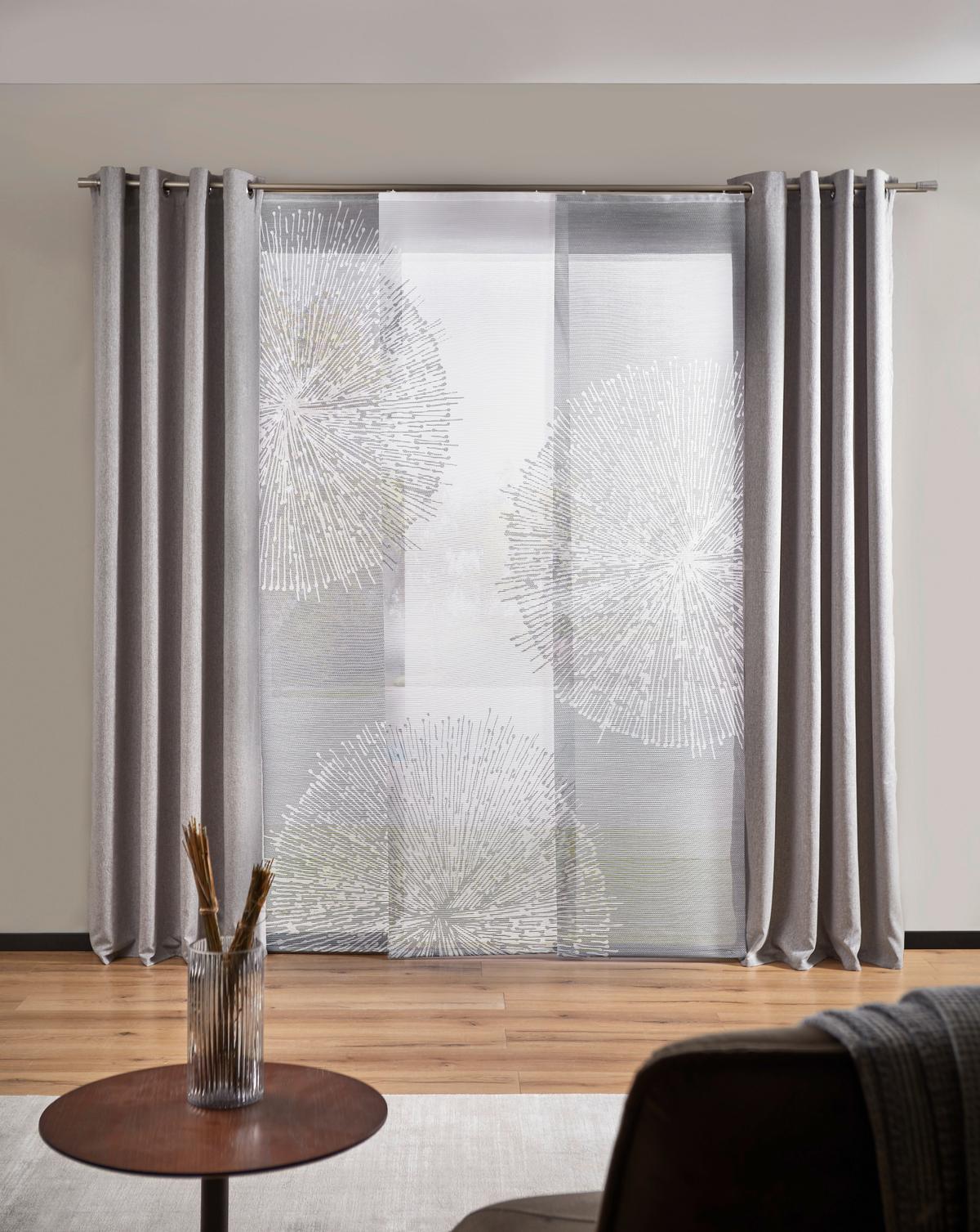 ZASŁONA PANELOWA IMILO - biały/szary, Natur, tkanina (60/245cm) - Novel