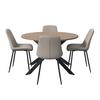 Tischgruppe Eolona Creme 5-tlg. - eukalyptusträ färg/svart, Modern, metall/trämaterial (120/76/120cm) - Bessagi Home