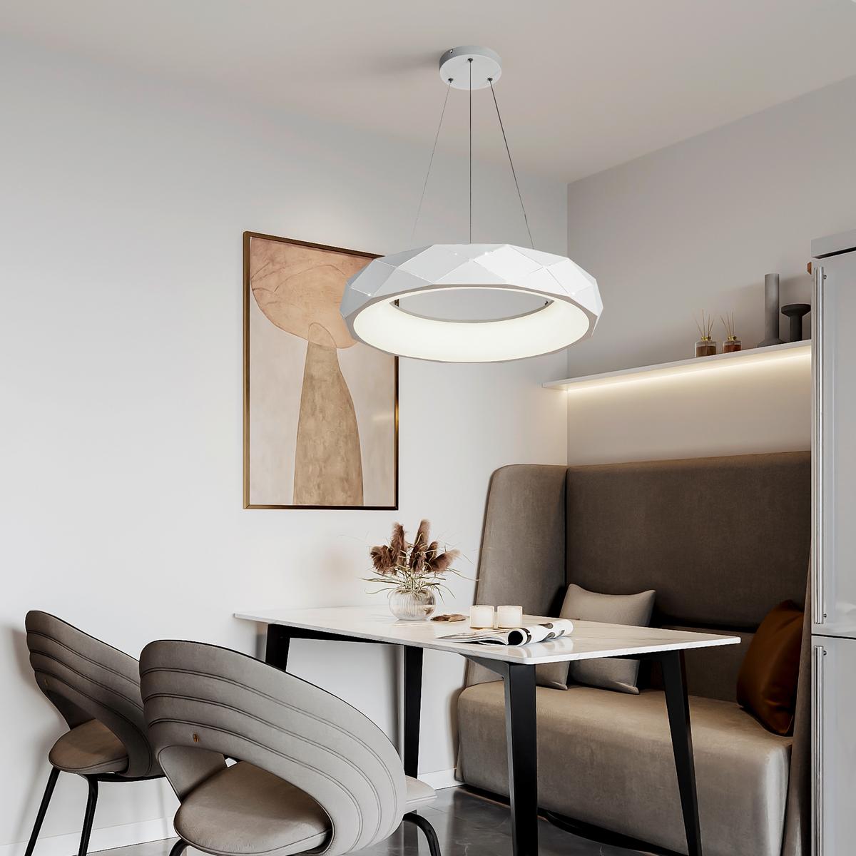 Hängeleuchte Lp-8069/1p Reus - Weiss, Design, Metall (60/100cm)