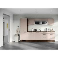 Küchenblock IBZ ohne Geräte ca. 300 cm Cappuccino - Eiche dunkel/Cappuccino, Design, Holzwerkstoff/Metall (300cm) - Impuls