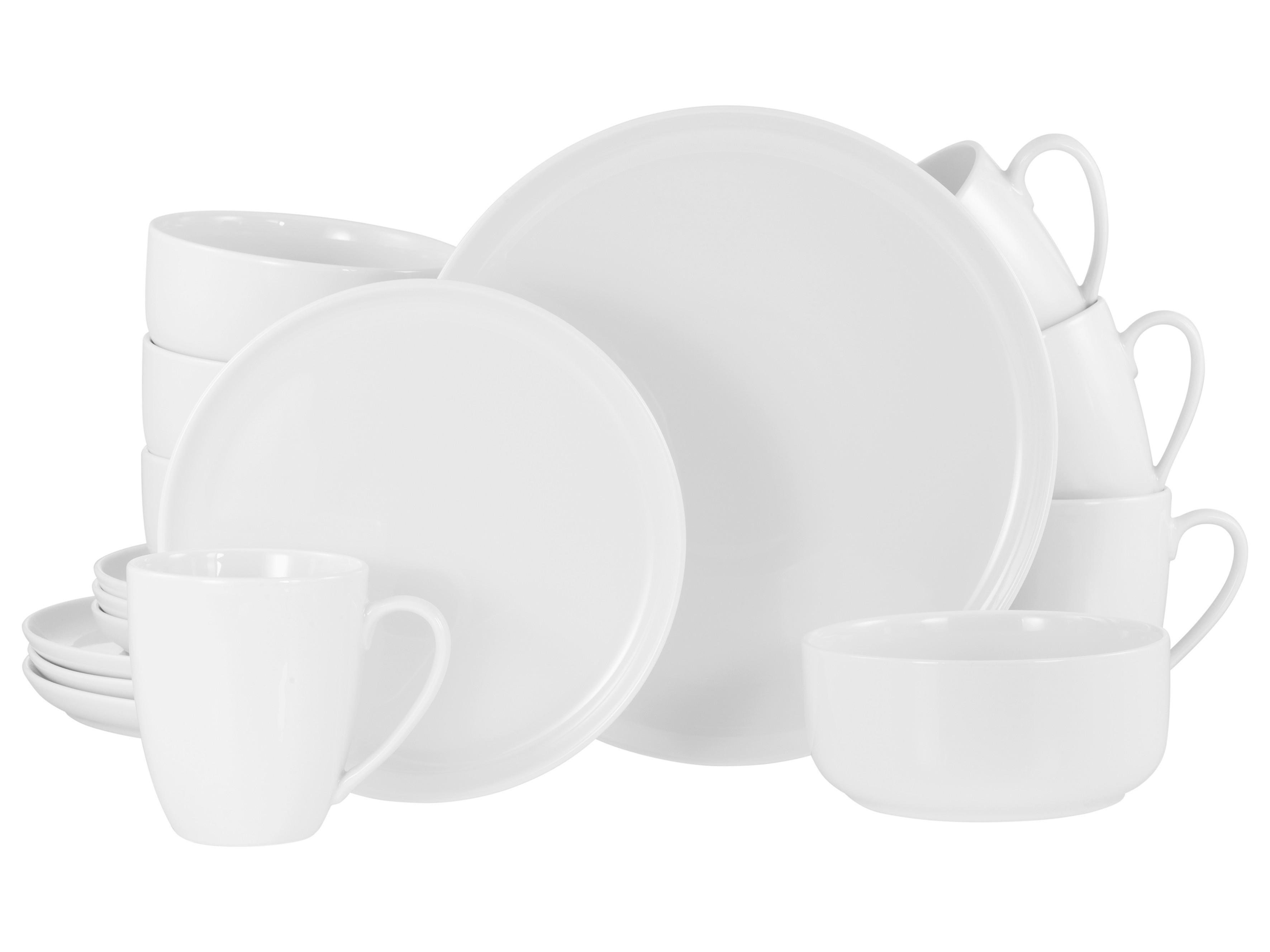 Kombinirani Servis Scandi White, 16-Delni - bela, Basics, keramika - Creatable