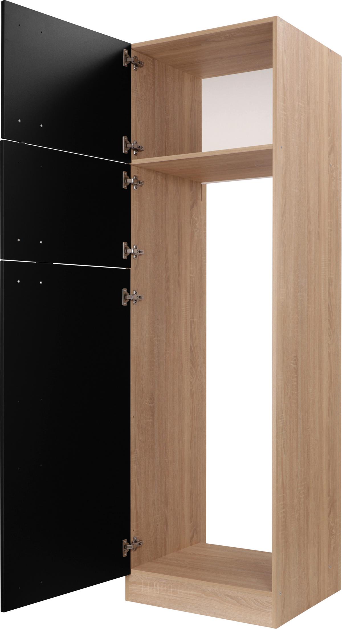 Omara Za Vgradno Napravo Merle, Barva Hrasta, Črna - srebrne barve/črna, Basics, kovina/leseni material (60/200/60cm) - Respekta