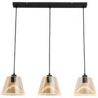 LED Függőlámpa Jom - fekete/borostyánszínű, Modern, műanyag/Üveg (79/19/120cm) - Mömax