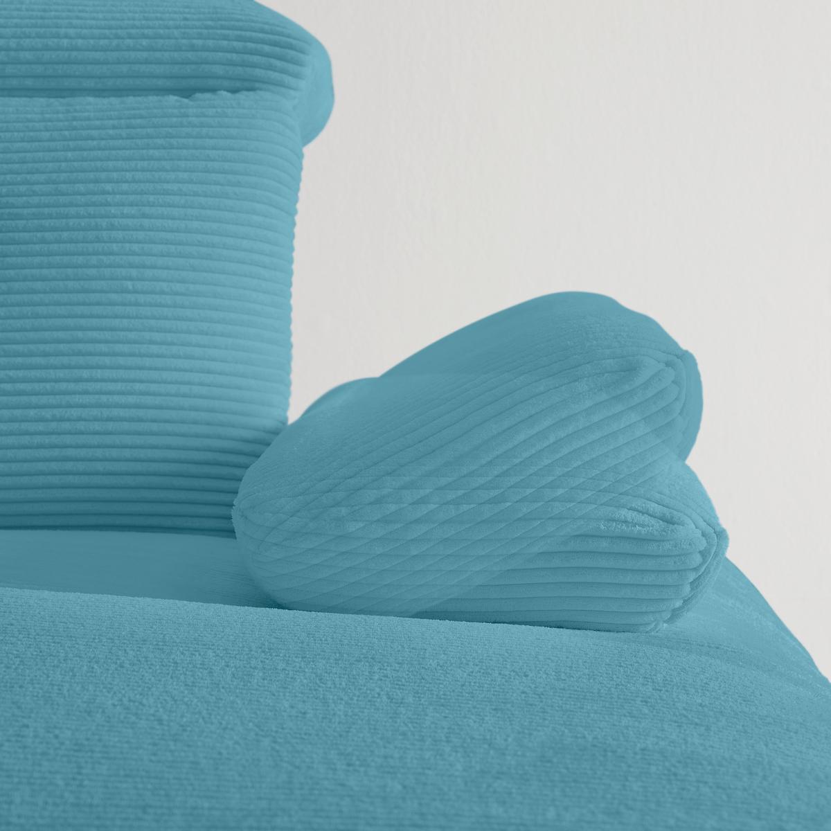 Wohnlandschaft Seattle Blau - Blau/Schwarz, MODERN, Holzwerkstoff/Textil (301/87-107/196cm) - Premium Living