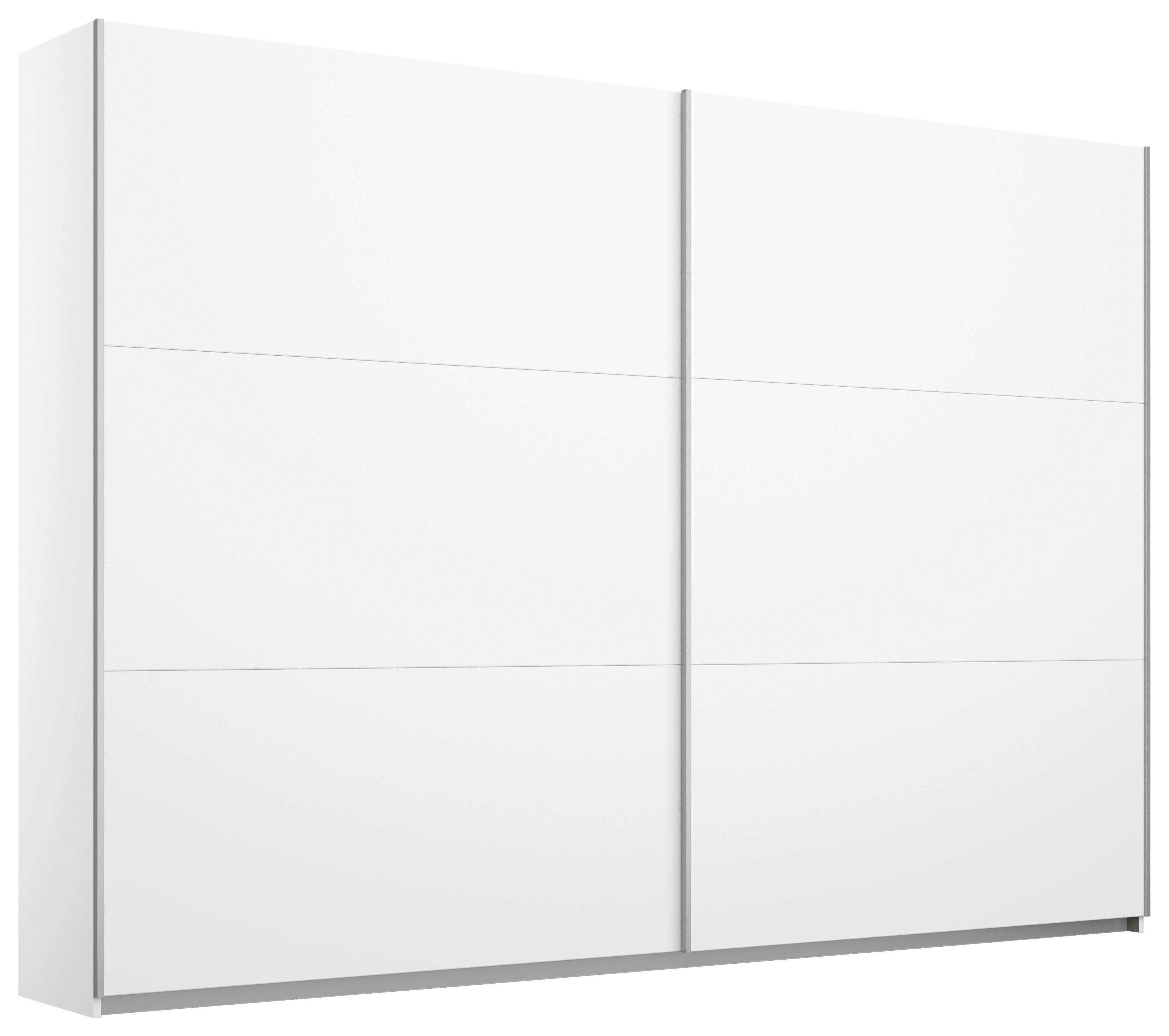 Schwebetürenschrank Oslo in Weiss ca. 261x210x59cm - Weiss/Alufarben, Konventionell, Holzwerkstoff/Metall (261/210/59cm) - Mömax