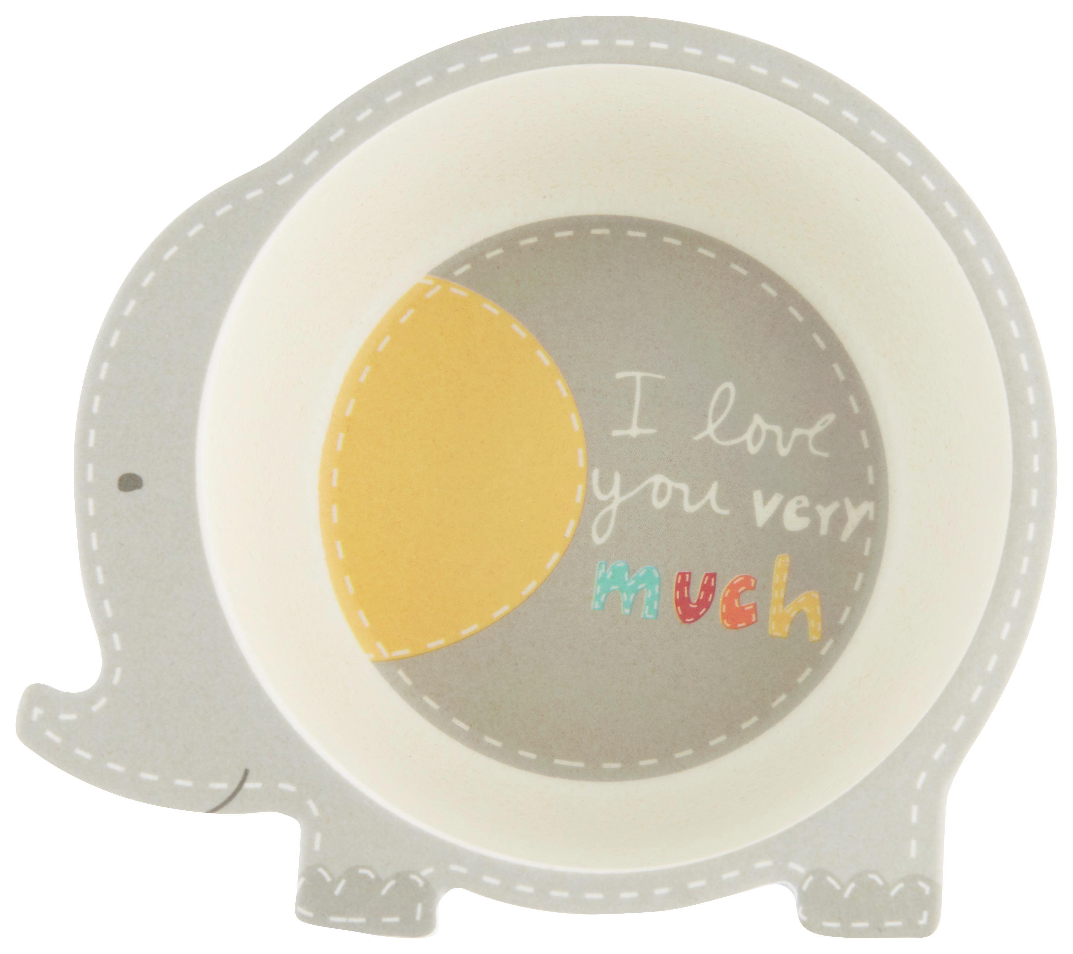 Müslischale Elefant, 2-teilig - Multicolor/Naturfarben, Naturmaterialien/Holz (14/5cm) - Zandiara