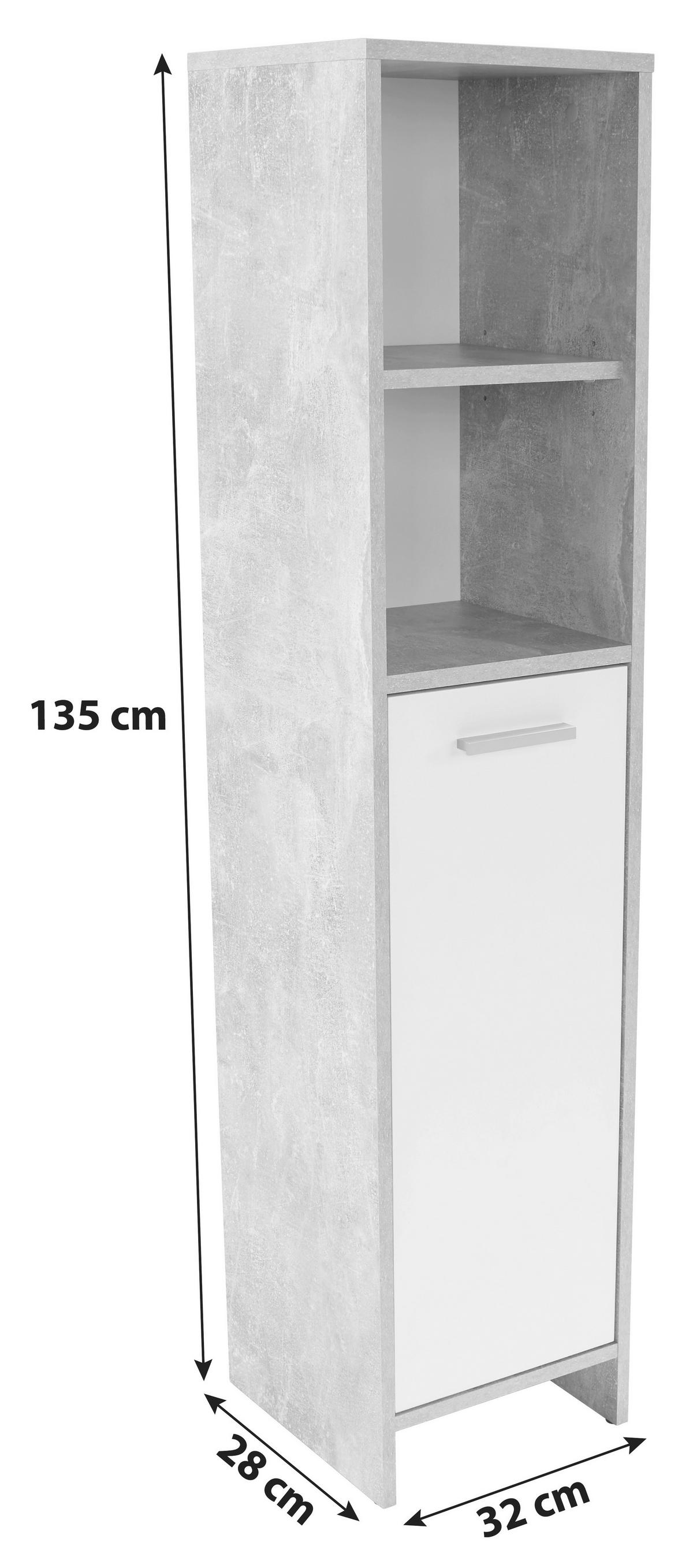 Srednji Ormarić Attack - bijela/boje kroma, Moderno, drvni materijal/plastika (32/135/28cm)