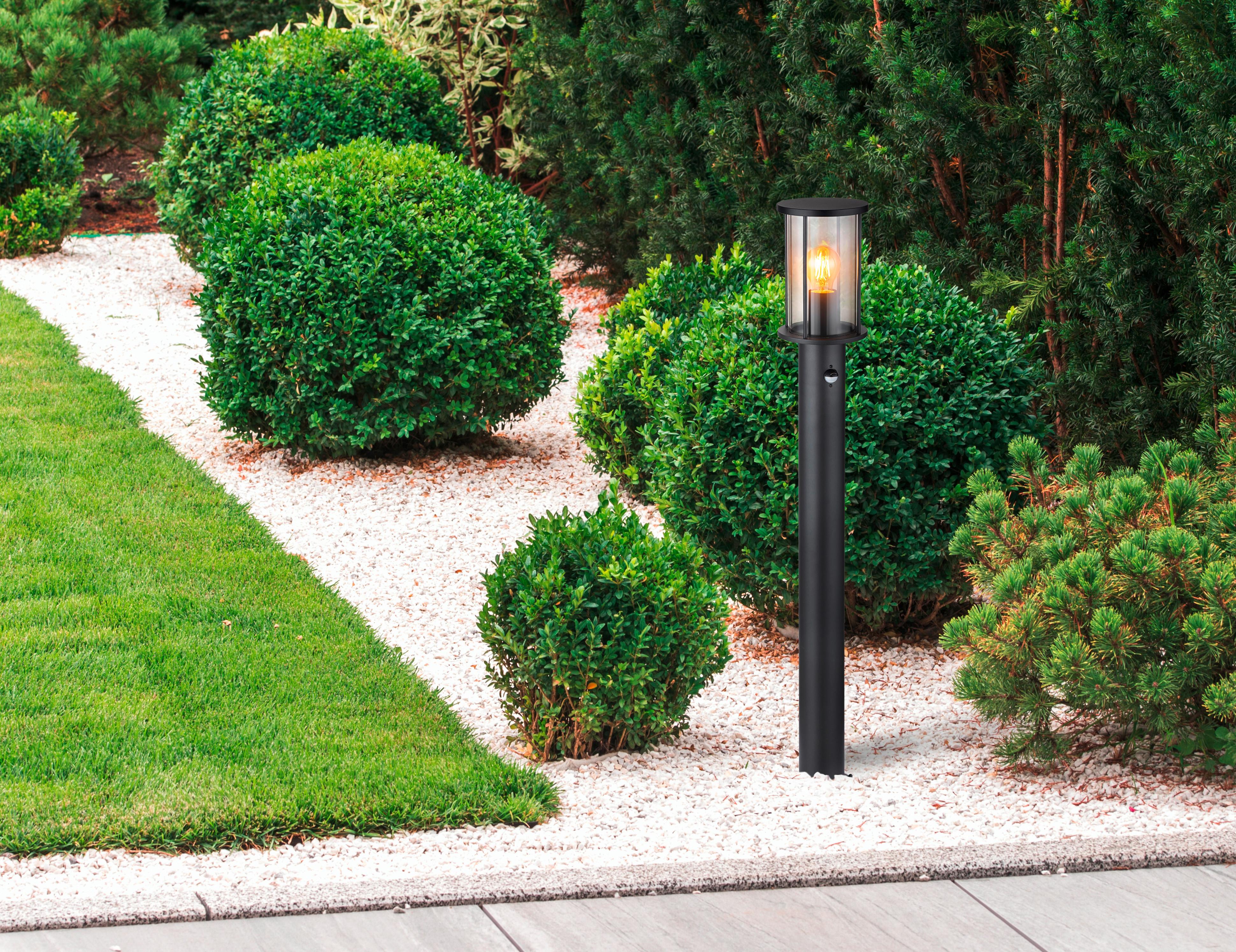 Außenleuchte Gracey Schwarz max. 60 Watt - Schwarz, Konventionell, Glas/Metall (14,3/100cm) - Globo