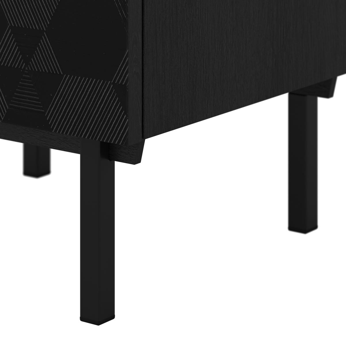 Nachttisch Roma ca. 48x56 cm MDF Schwarz - Schwarz, MODERN, Holz/Metall (48/56/38cm) - Bessagi Home