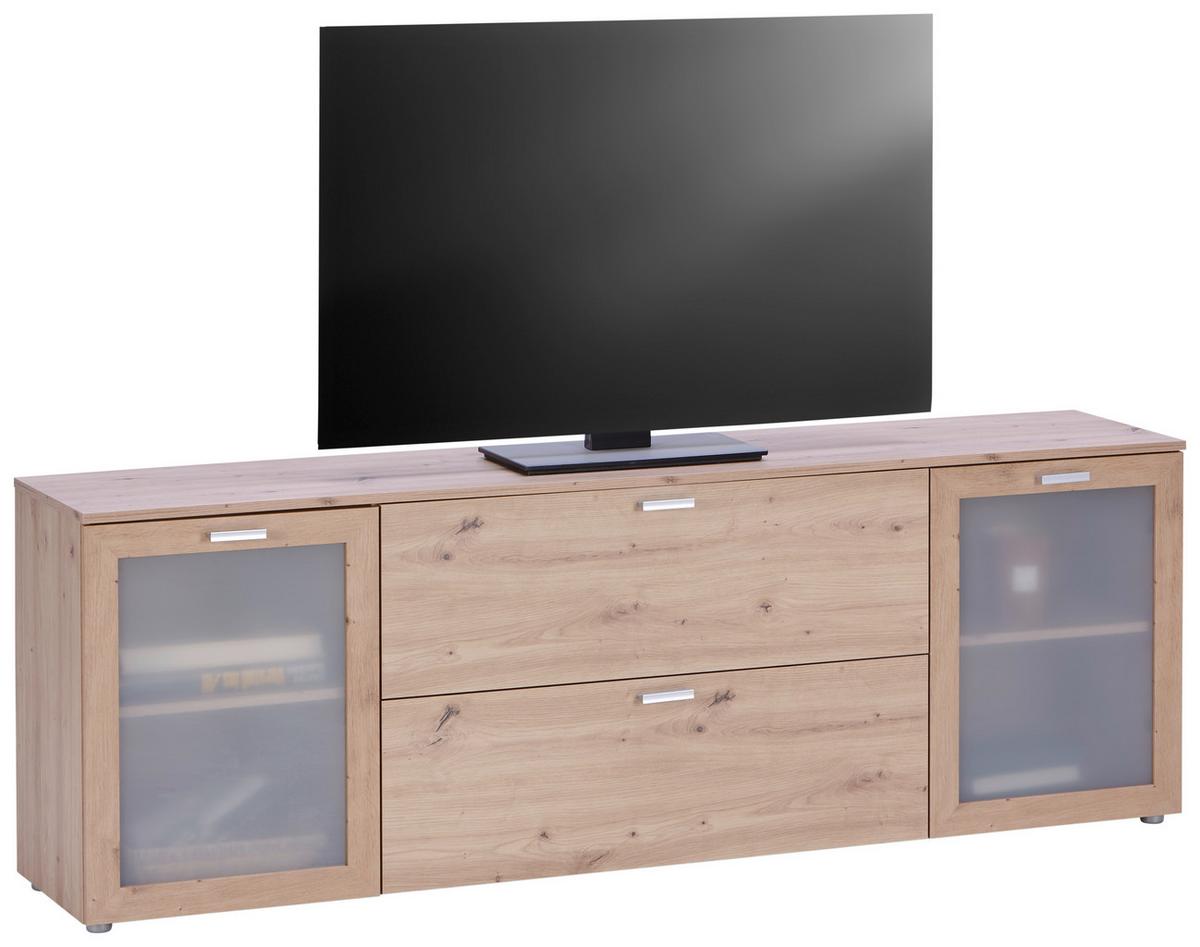 Tv Komoda Xeno - hrast Artisan, Moderno, staklo/drvni materijal (180/62/37cm) - Modern Living