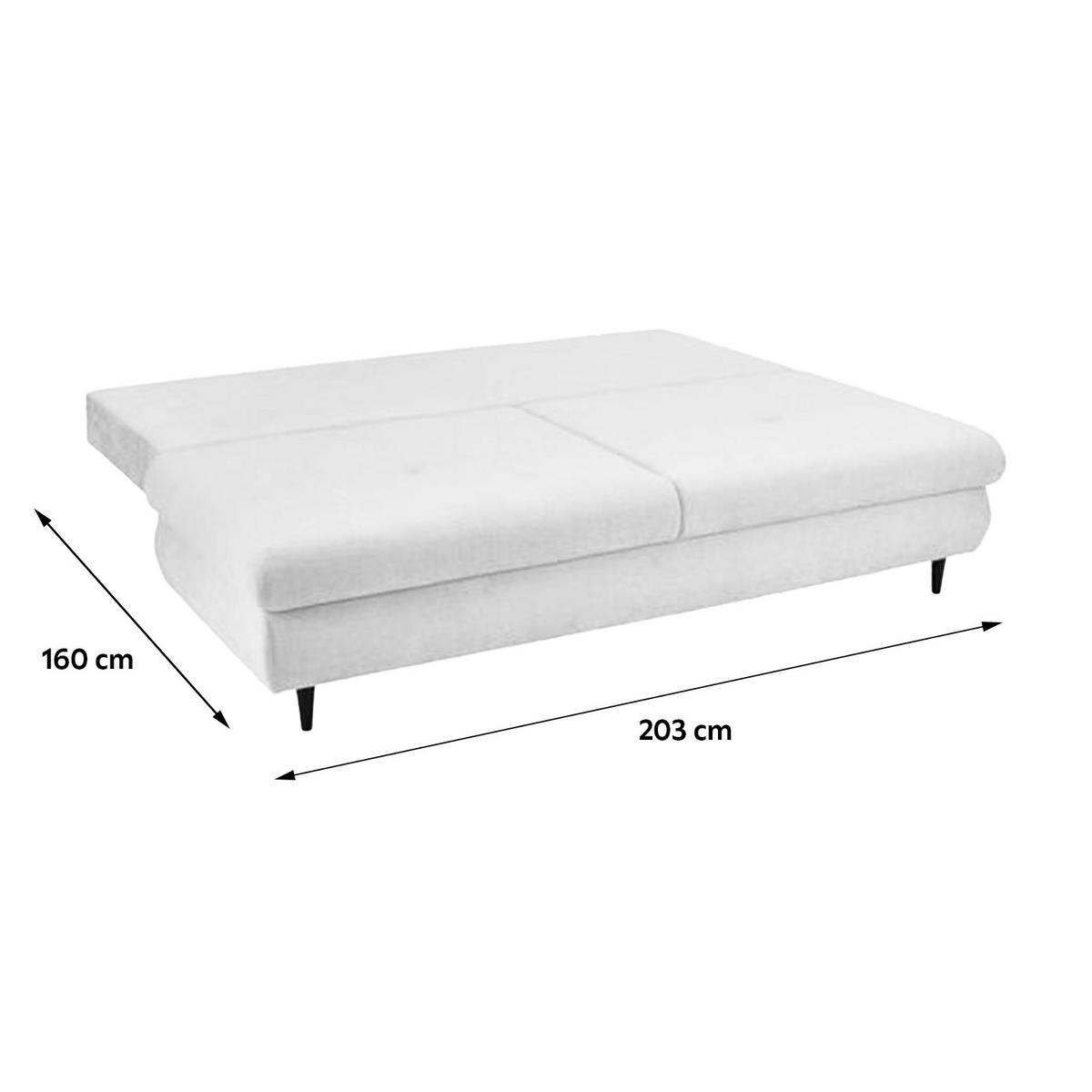 Trosjed Na Razvlačenje Virgo - bijela/crna, Konvencionalno, tekstil/drvo (212/97/105cm) - Modern Living