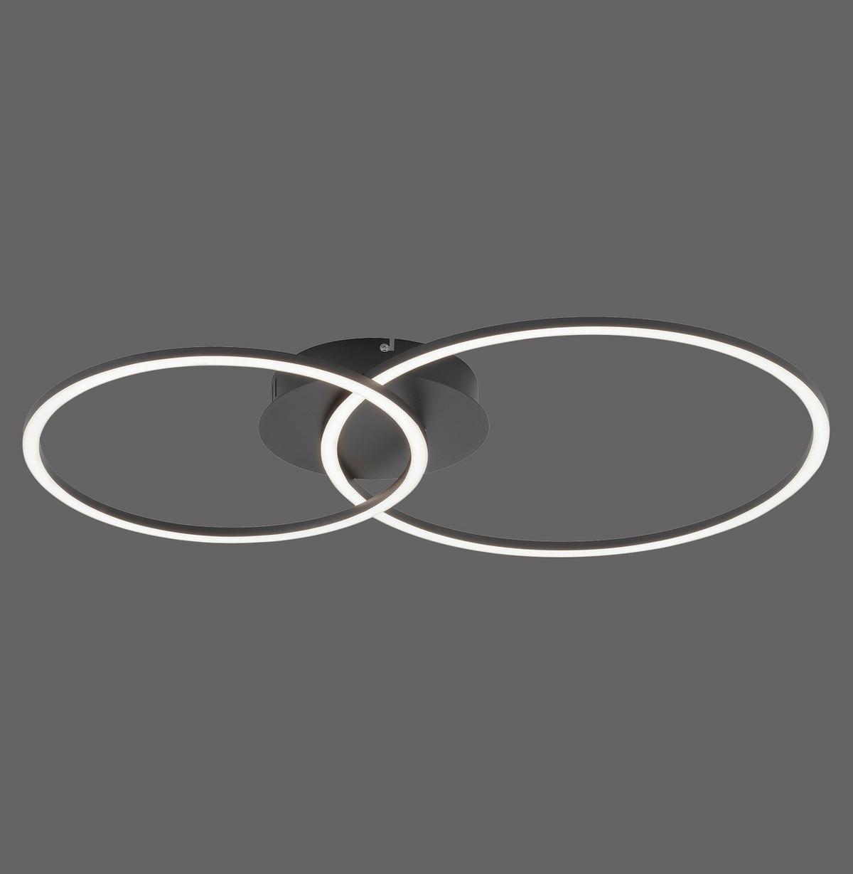 LED-Deckenleuchte Ivanka max. 31 Watt - Schwarz, Design, Kunststoff/Metall (70/44/6,8cm)
