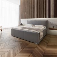 Boxspring-ágy Leonora - szürke, Modern, textil/fa (200/200cm) - Bessagi Home
