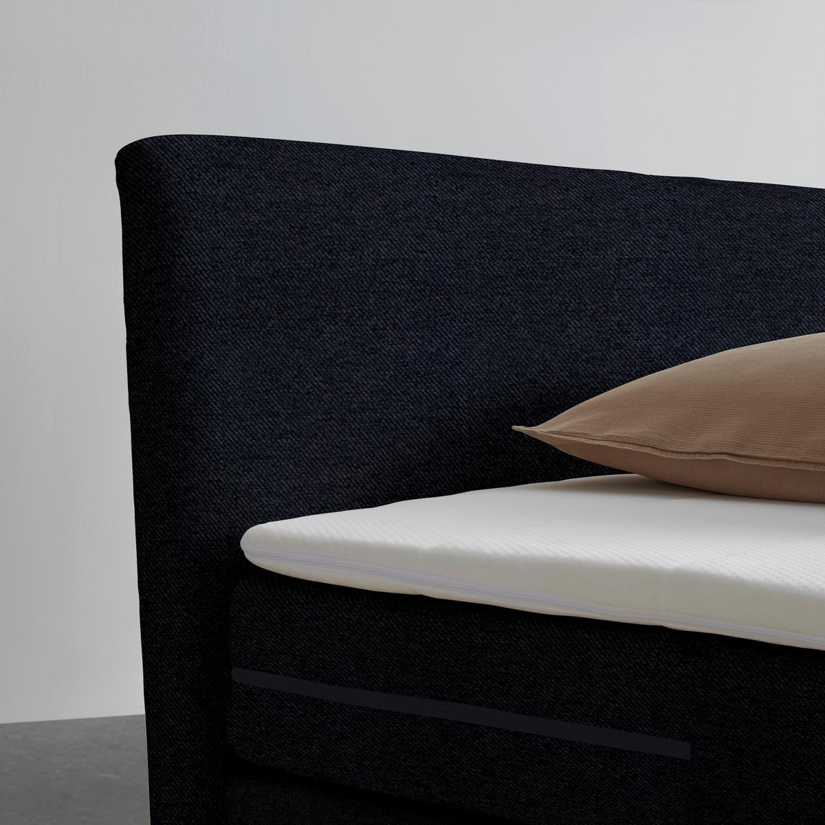 Boxspringbett Bari Schwarz ca. 200x200cm - Schwarz, KONVENTIONELL, Textil/Metall (200/200cm) - Based