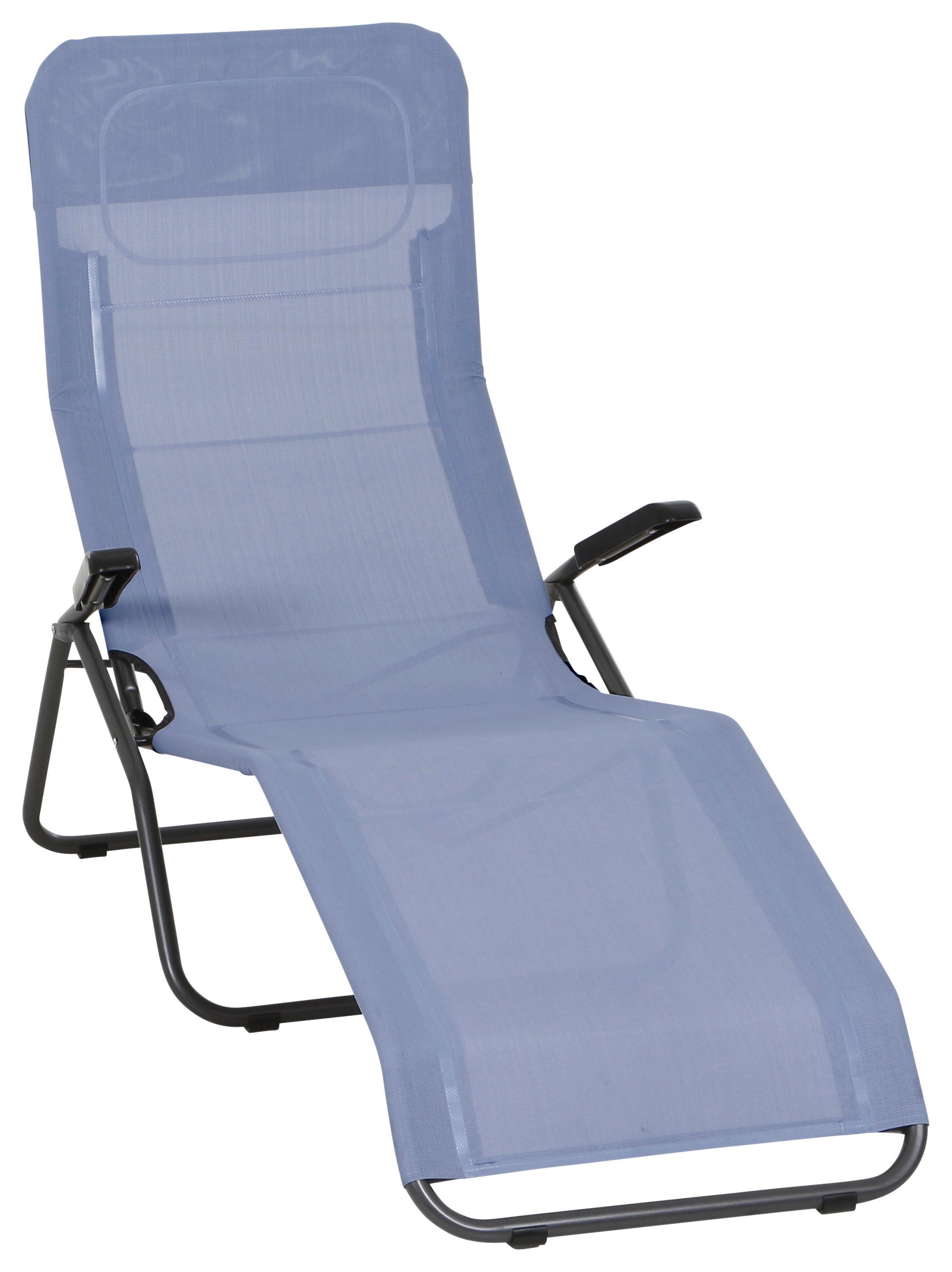 Gartenliege Anco Hellblau Stahl - Anthrazit/Hellblau, MODERN, Textil/Metall (72,5/103,5/144cm) - Siena Garden