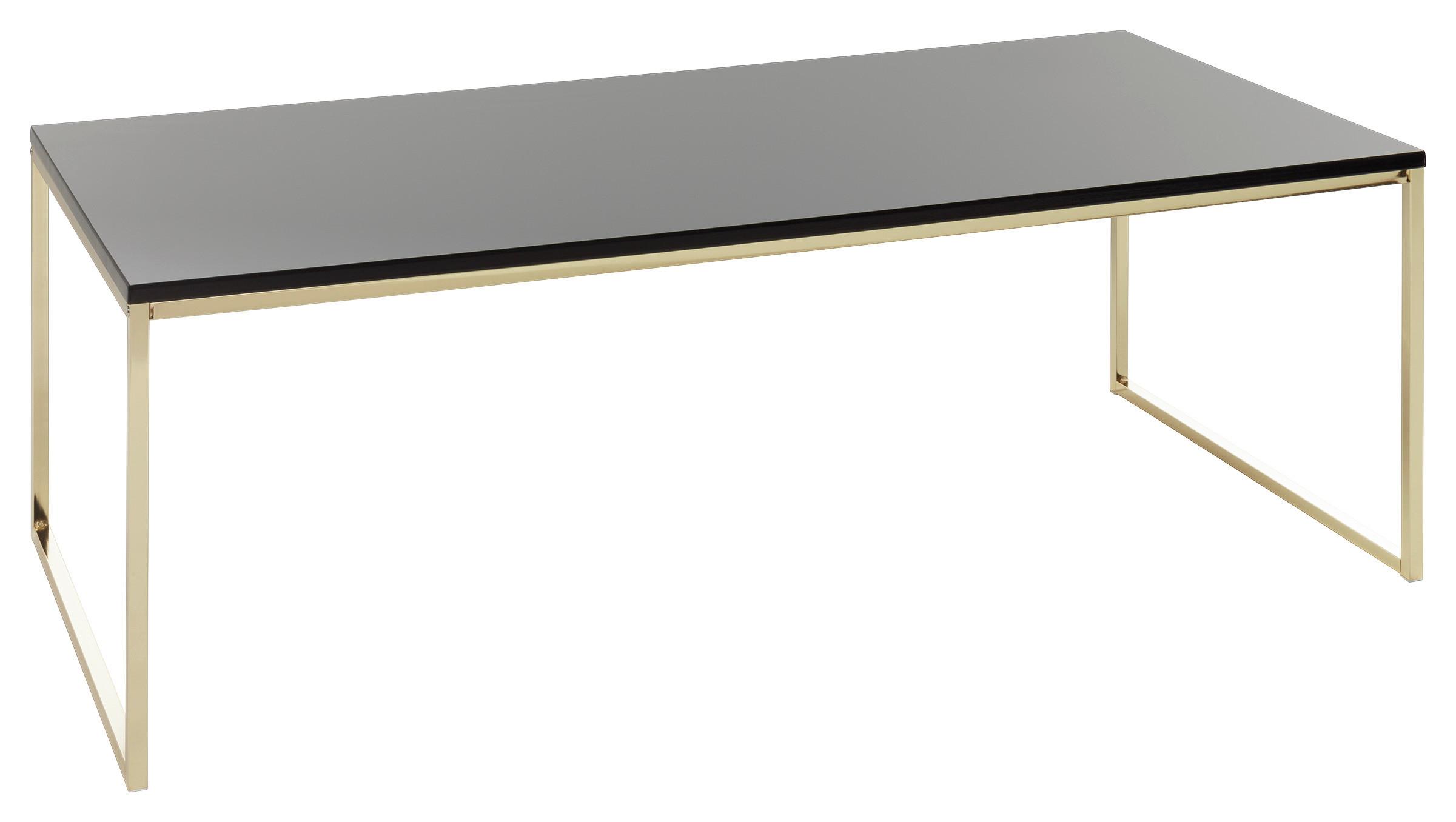 Couchtisch "Riva" ca. 120x60 cm, schwarz - Goldfarben/Schwarz, Design, Holzwerkstoff/Metall (120/60/45cm) - MID.YOU
