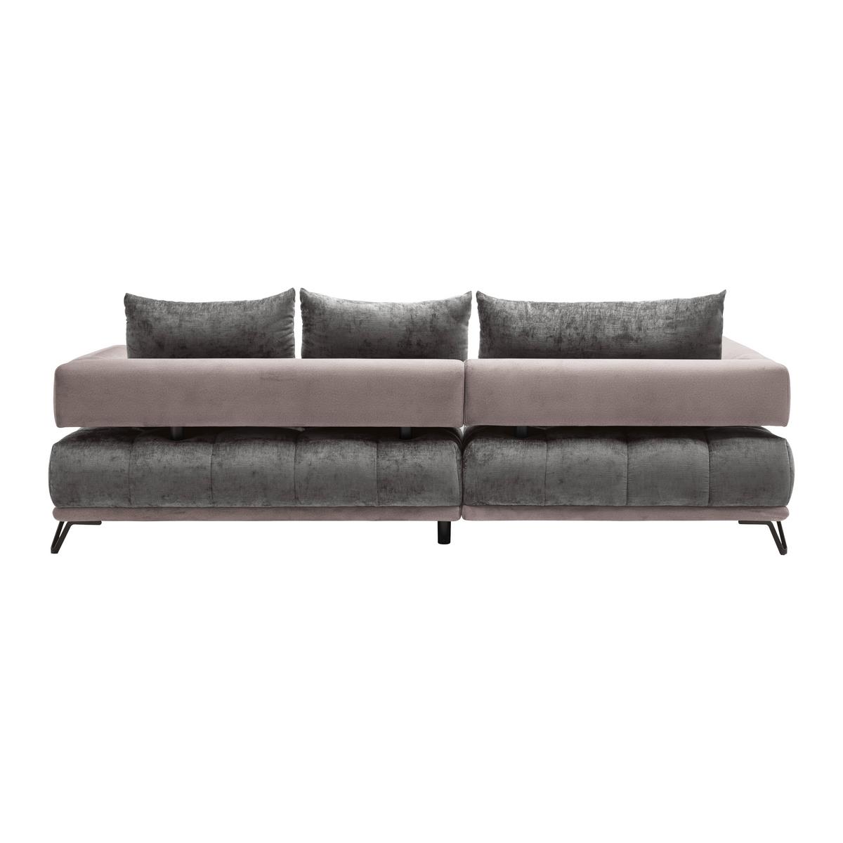 Ecksofa Morgan Grau - Schwarz/Grau, MODERN, Textil/Metall (184/67-87/262cm) - Mömax