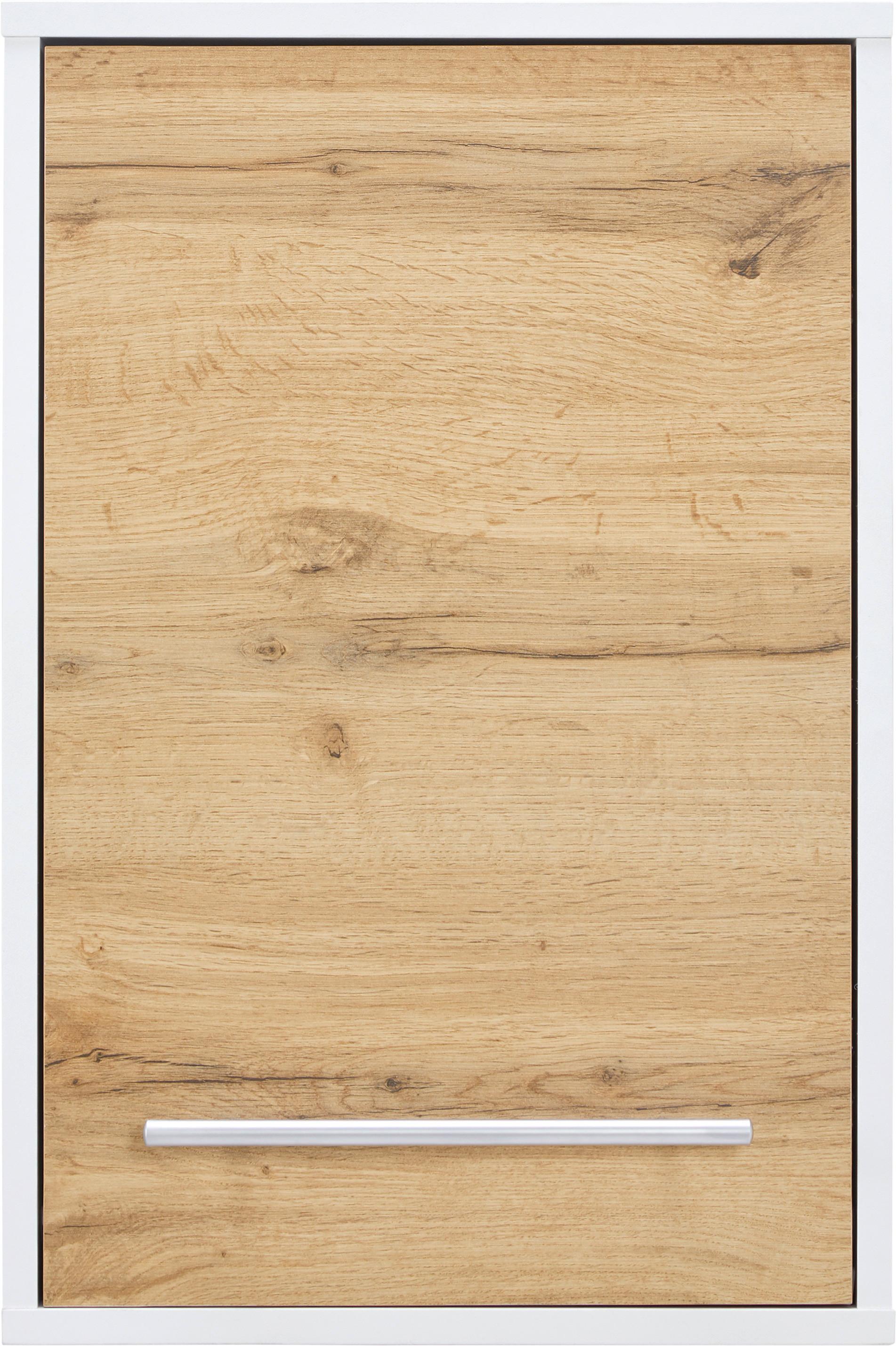 armoire suspendue in Weiss/Eichefarben - couleur d'aluminium/couleur de chêne, Modern, matière synthétique/matériau de bois (40/60/20cm) - Mömax