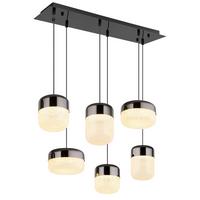 LED-Hängeleuchte Cristallica Graphitfarben max. 60 Watt - Klar/Graphitfarben, Design, Glas/Metall (80/32/150cm) - Globo
