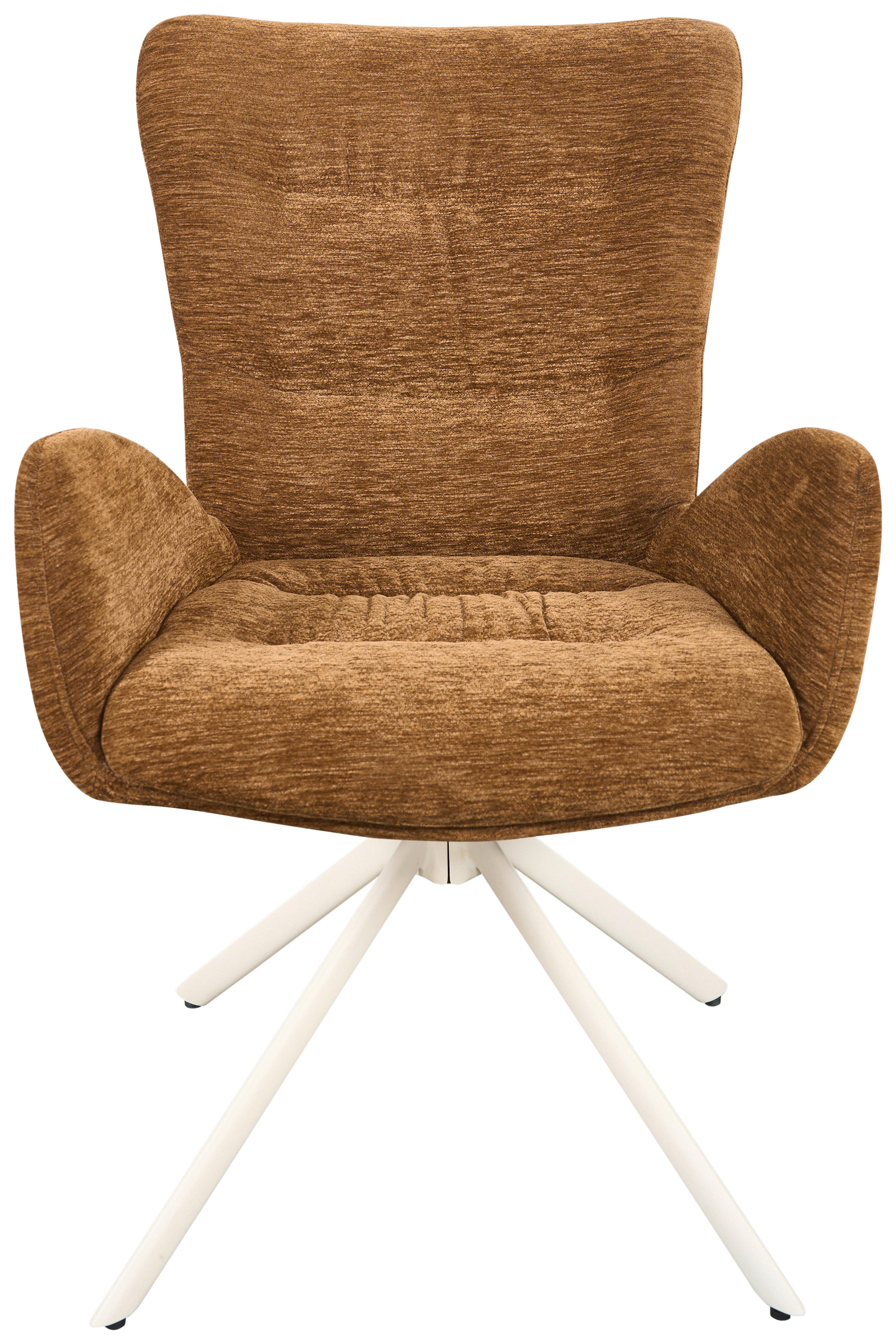 STOL MED ARMSTÖD STELLA - beige/brun, Design, metall/textil (58/91/65cm) - Mömax