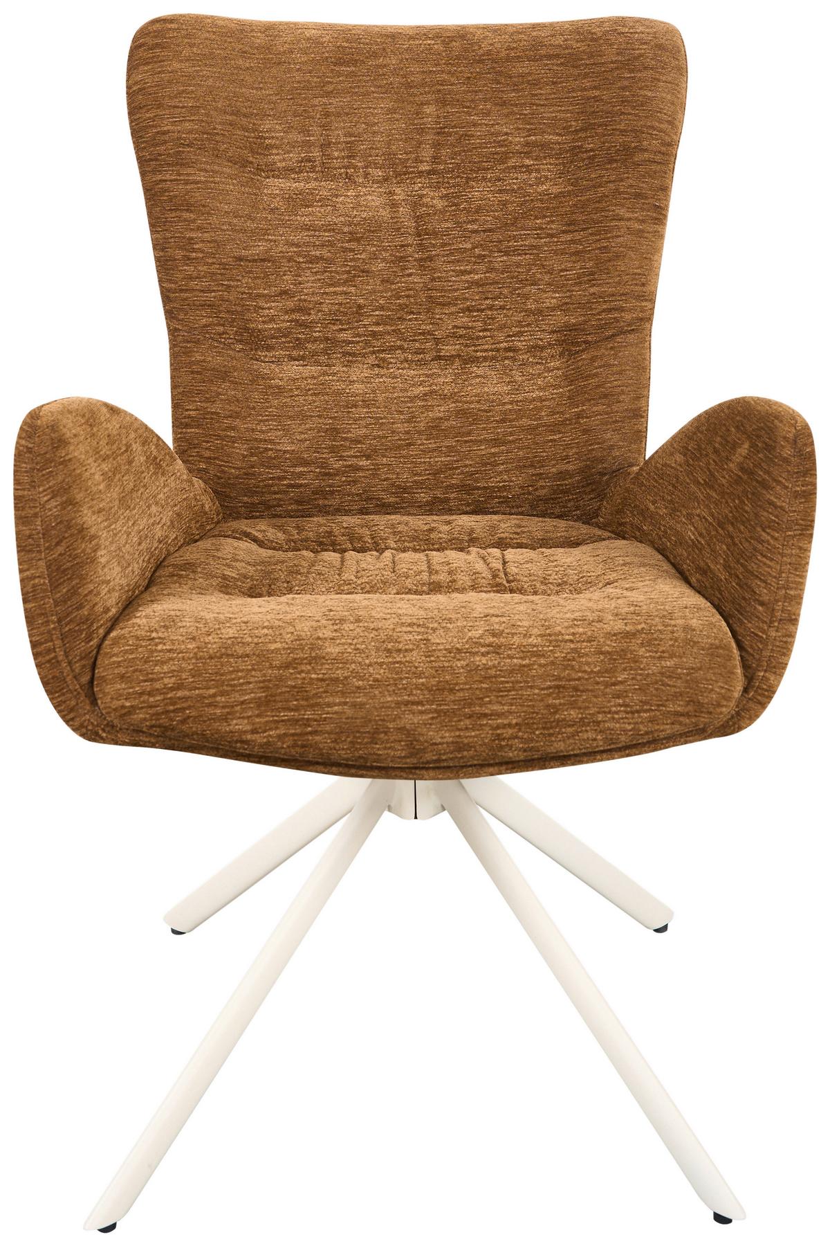 Armlehnstuhl Stella Braun/beige - Beige/Braun, Design, Textil/Metall (58/91/66cm) - Mömax