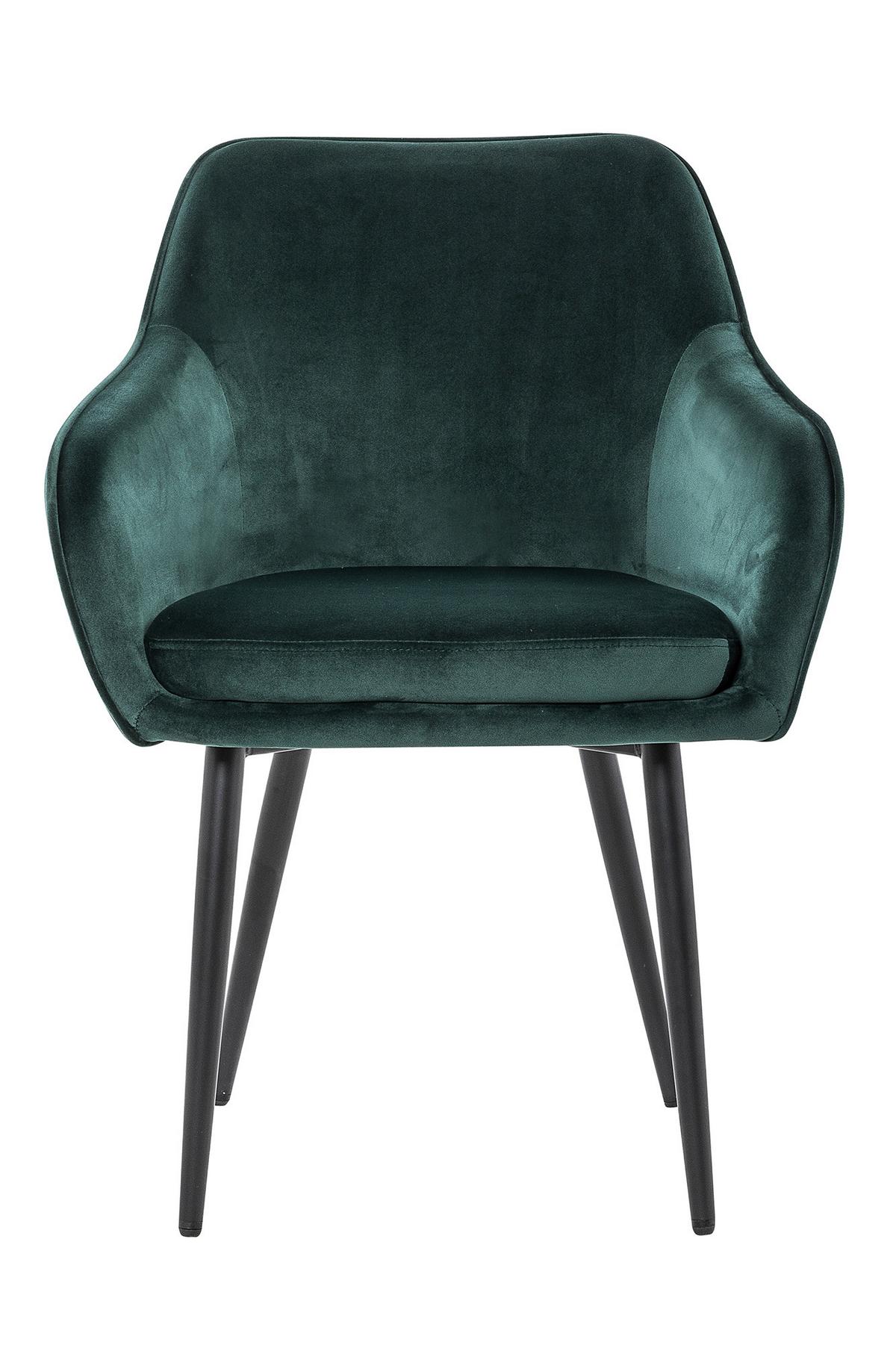 Naslanjač Samt, Gozdno Zelena - črna/gozdno zelena, Moderno, kovina/tekstil (61/85/60cm) - Livetastic