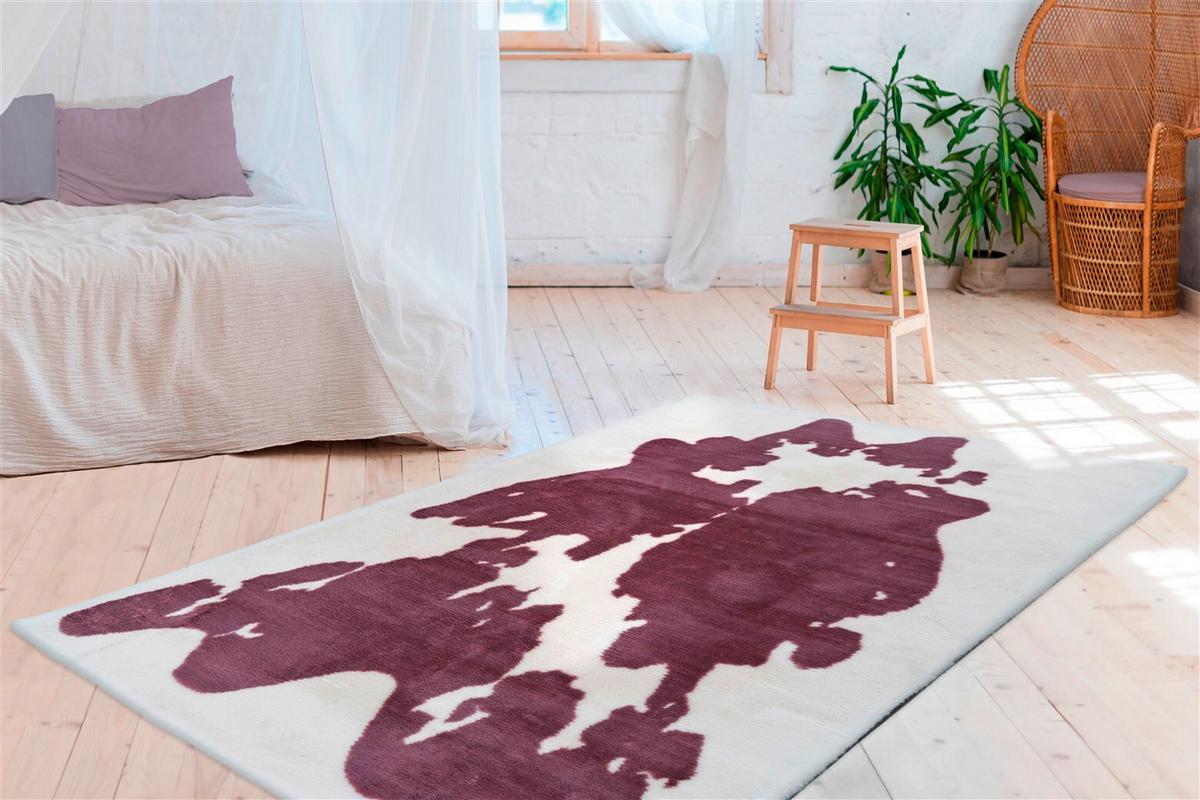 HOCHFLORTEPPICH RABBIT ANIMAL - Weiss/Lila, Konventionell, Textil (120/160cm) - Kayoom