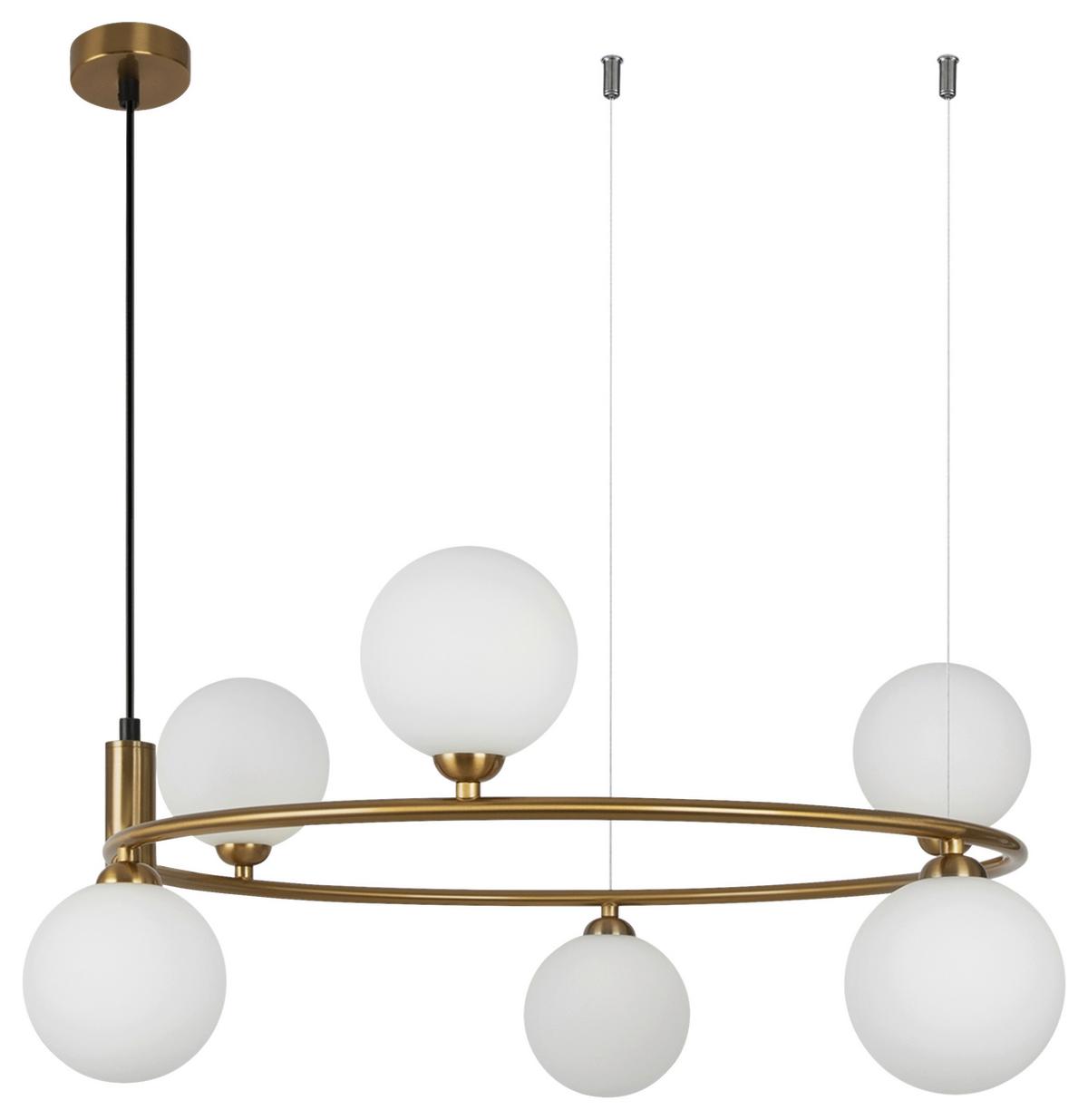 Pendelleuchte Ring Messingfarben max. 25 Watt - Messingfarben, Basics, Glas/Metall (58/28/65cm) - MAYTONI