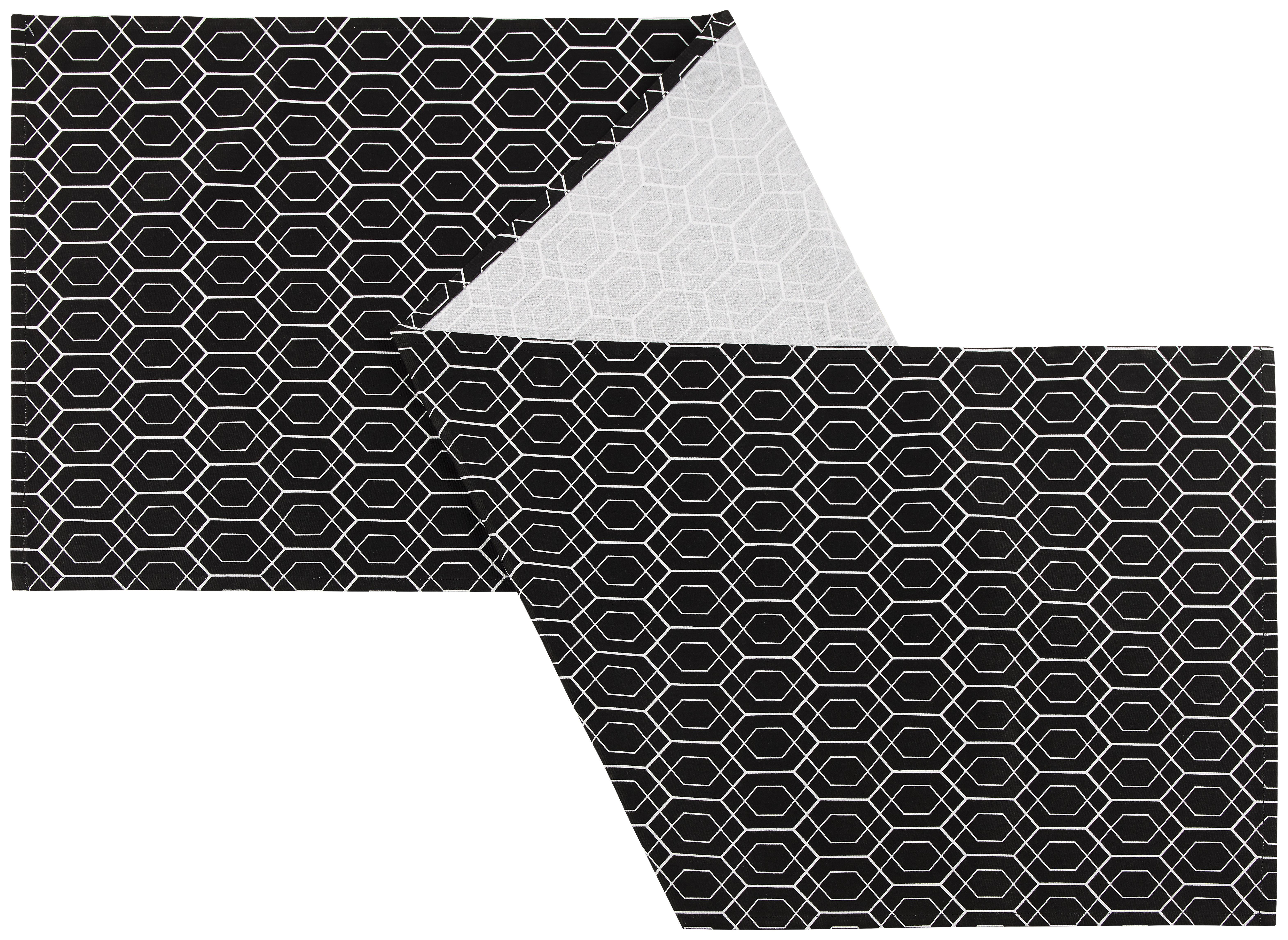 Tischläufer Blacky ca. 45x150cm - Schwarz/Weiß, LIFESTYLE, Textil (45/150cm) - Mömax modern living
