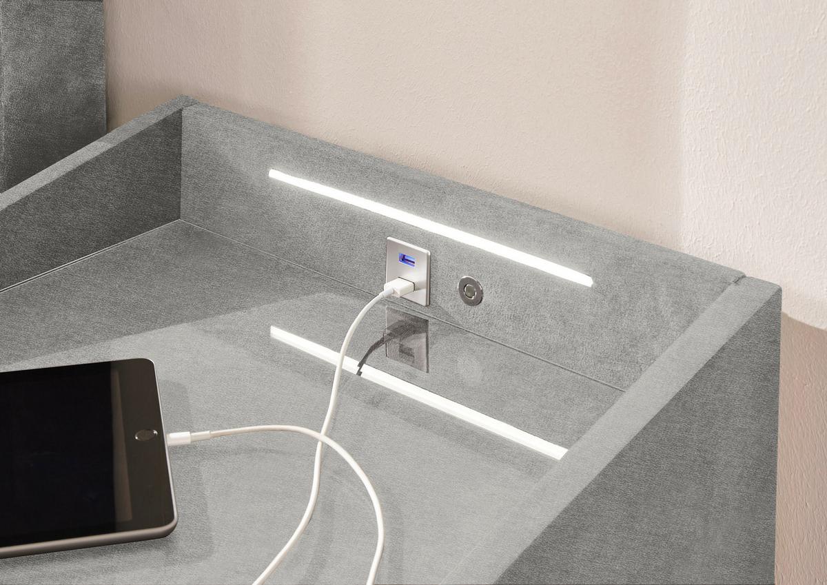 SZAFKA NOCNA MOON - kolor bagienny/kolor srebrny, Modern, materiał drewnopochodny/tworzywo sztuczne (47/61/46cm)