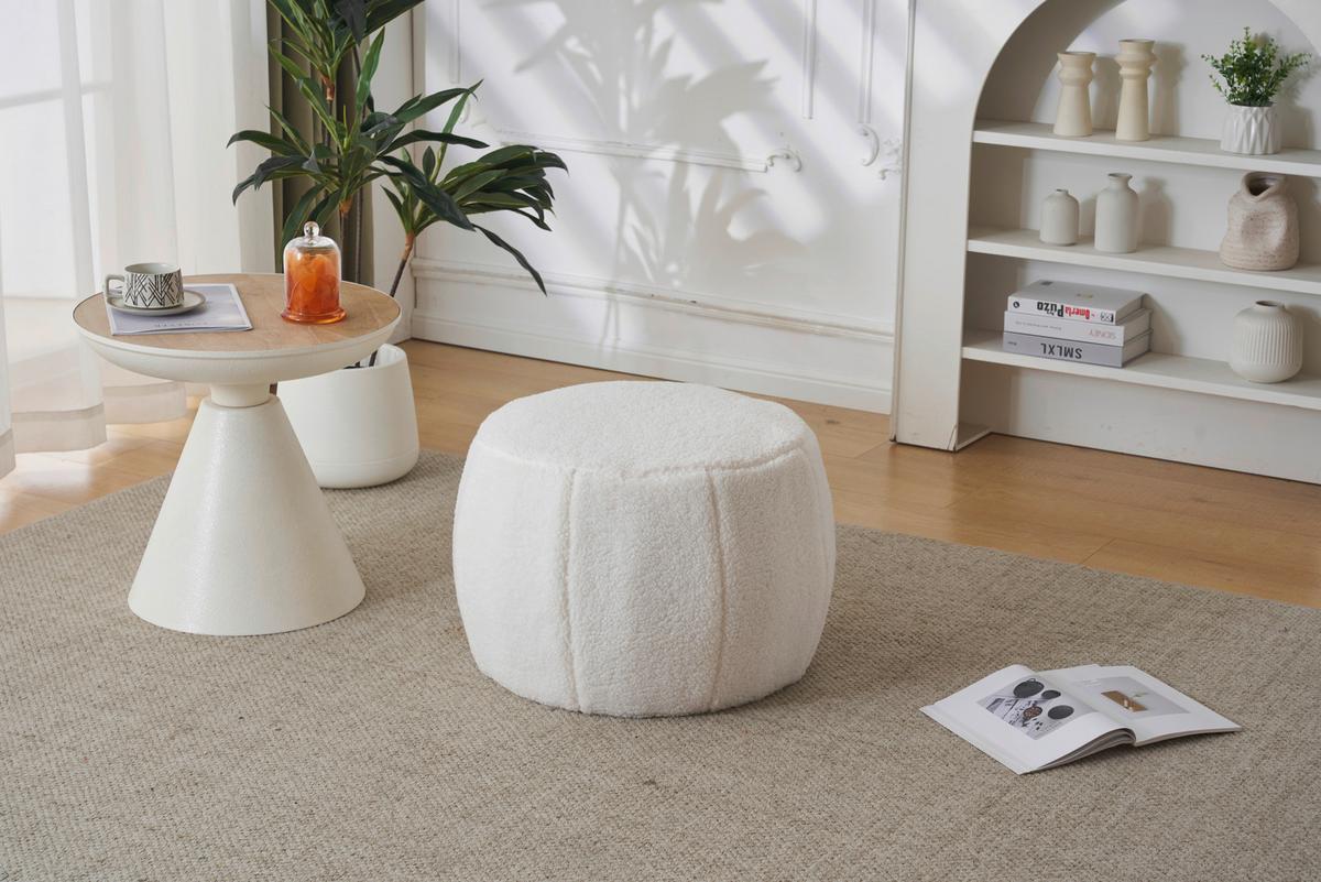 PUF TRAPP - beżowy, Modern, tkanina (55/35/55cm) - P & B