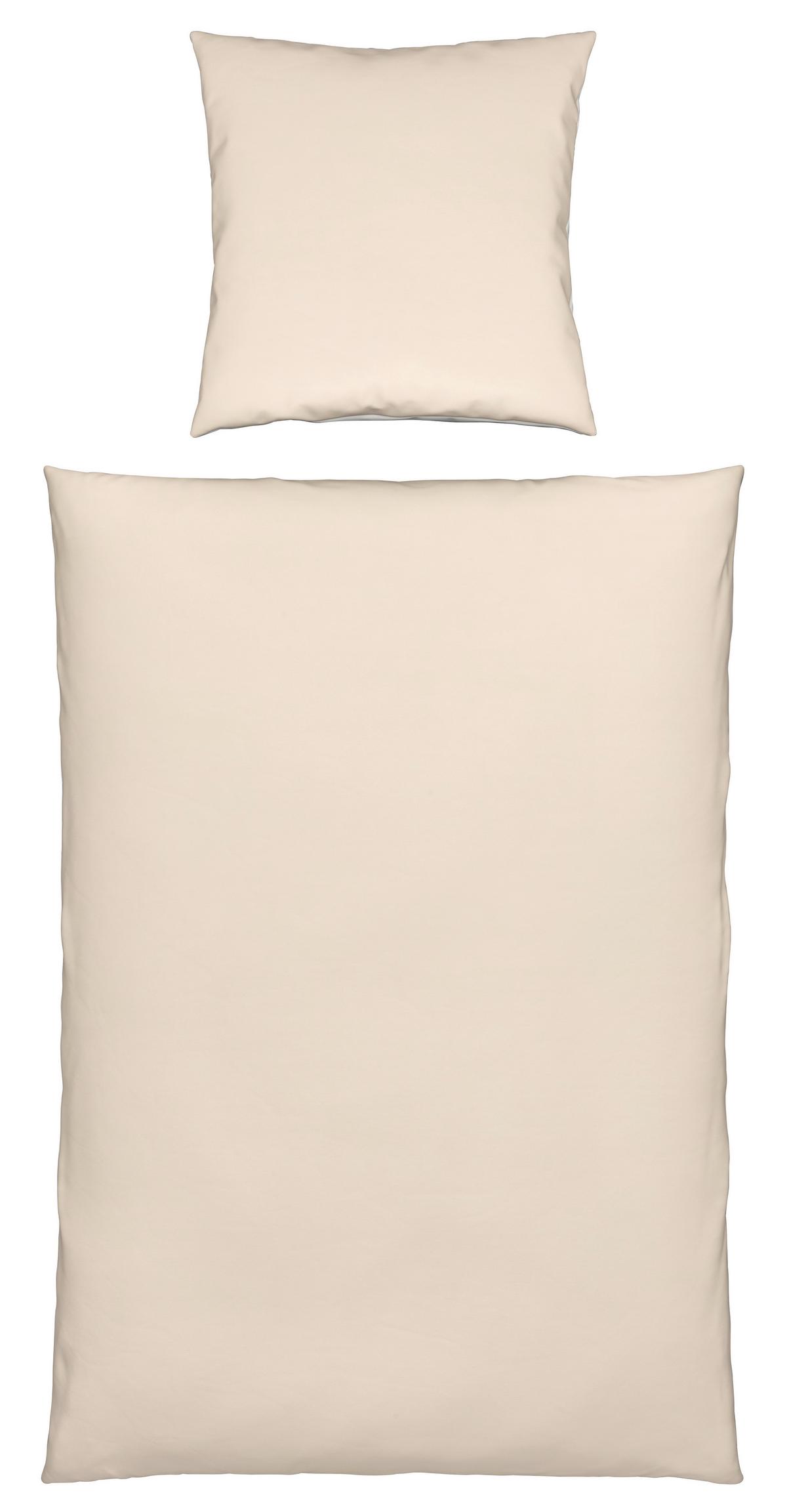 Bettwäsche Annika in Weiß/Beige ca. 135x200cm - Beige/Weiß, Textil (135/200cm) - Modern Living