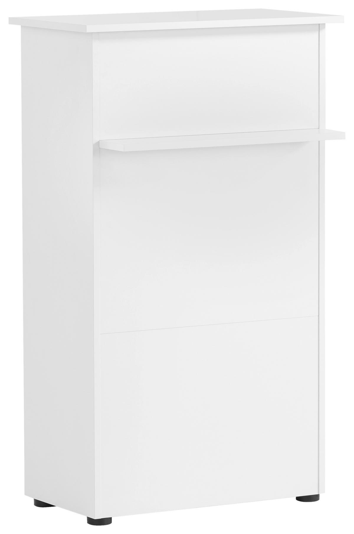 Stehpult Empfangstresen 660 Weiß ca. 65,8x110,5x44cm - Weiß, MODERN, Holzwerkstoff (65,8/110,5/44cm) - MID.YOU