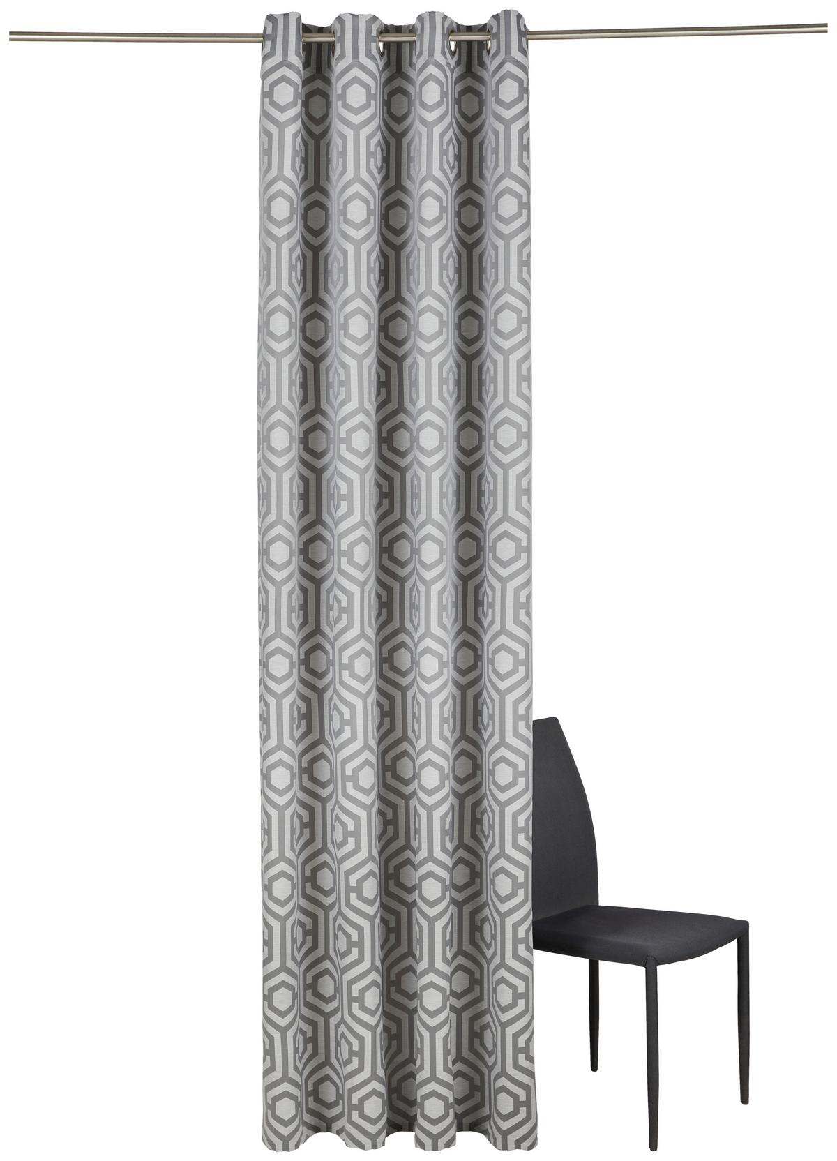 ZASŁONA NA PRZELOTKACH MELLE - antracytowy, Trend, tkanina (137/245cm) - Dieter Knoll