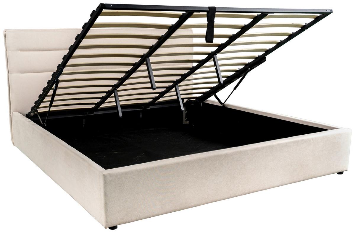 Tapecirani Krevet Sienna - prirodne boje/bež, Lifestyle, drvo/metal (180/200cm) - Based