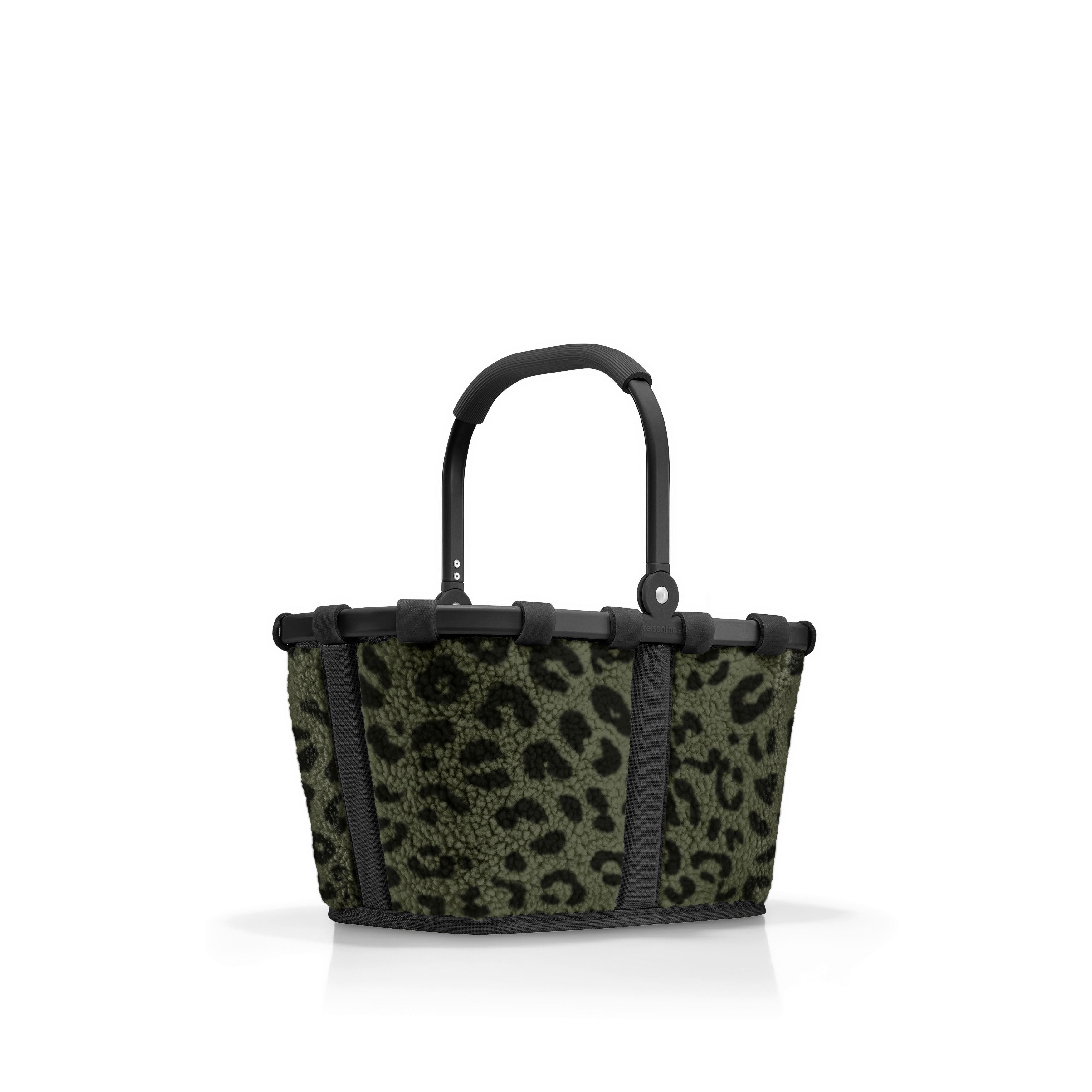 KOSZYK NA ZAKUPY CARRYBAG XS TEDDY LEO OLIVE - ciemnozielony, Basics, tkanina (33,5/18/19,5cm) - Reisenthel