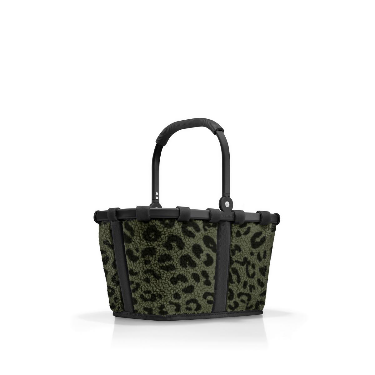 KOSZYK NA ZAKUPY CARRYBAG XS TEDDY LEO OLIVE - ciemnozielony, Basics, tkanina (33,5/18/19,5cm) - Reisenthel