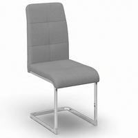 Schwingstuhl Lucie Grau Leinenoptik Gepolstert - Grau/Nickelfarben, MODERN, Textil/Metall (43/99/60cm) - Bessagi Home