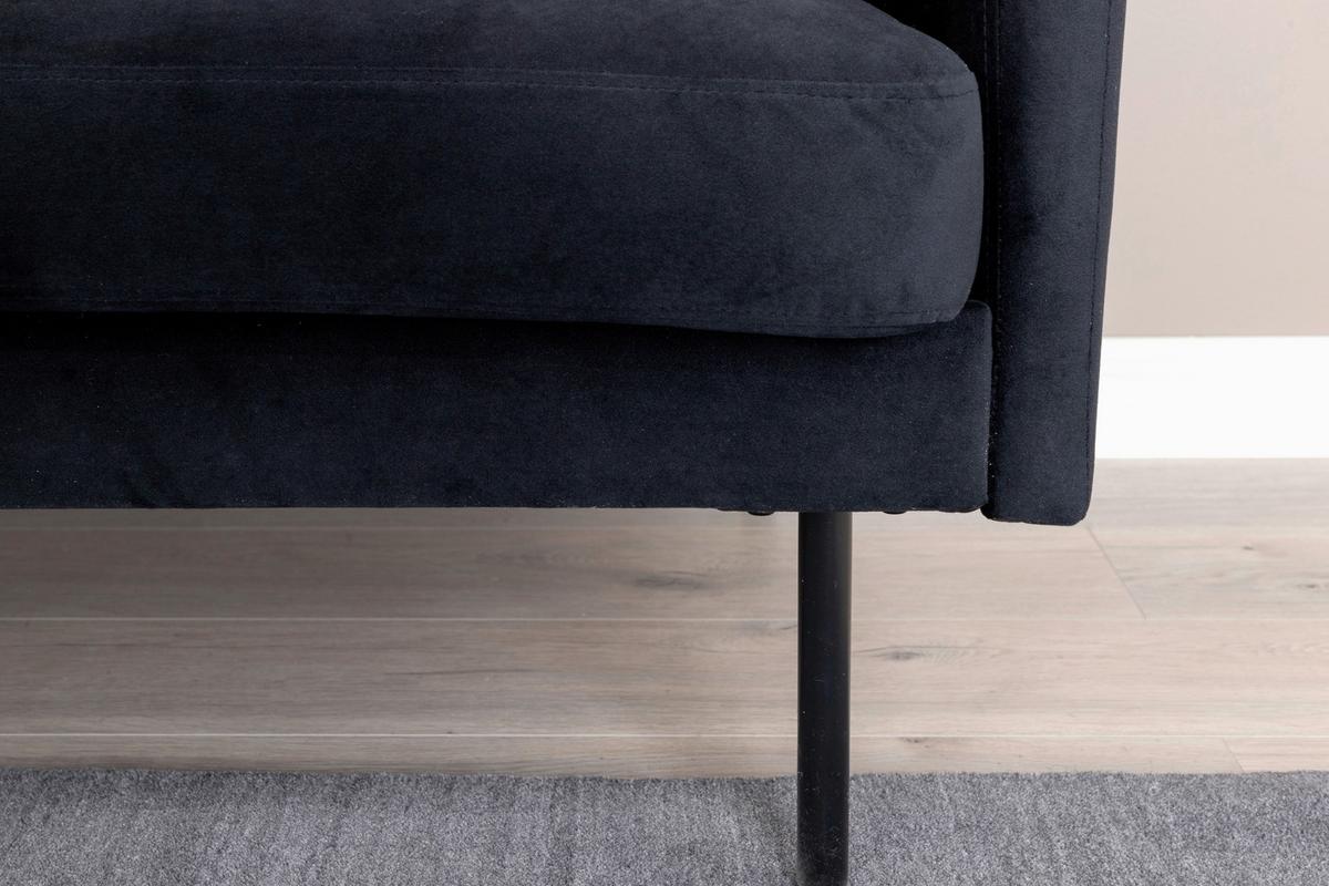 2-SITZER-SOFA ZOOM - Schwarz, Design, Textil/Metall (180/78/80cm) - Livetastic