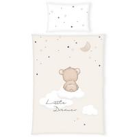 POŚCIEL NIEMOWLĘCA 2485234063 LITTLE DREAMER - beżowy/biały, Basics, tkanina (100/135cm) - Herding