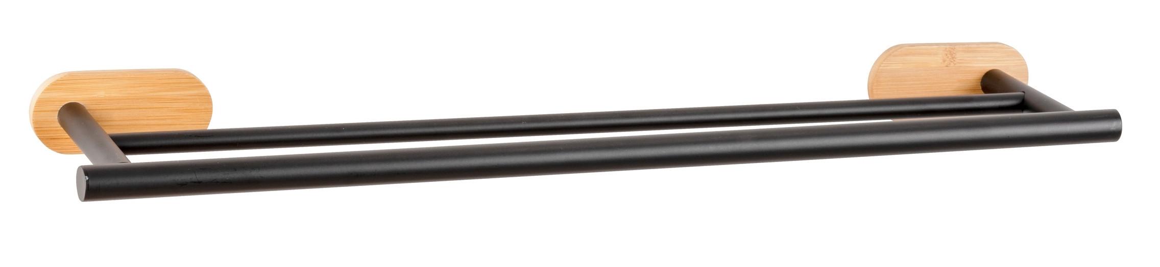 Držalo Za Brisače Duo Orea Bamboo - črna/naravne barve, Moderno, kovina/les (60/4,5/12cm) - Mömax