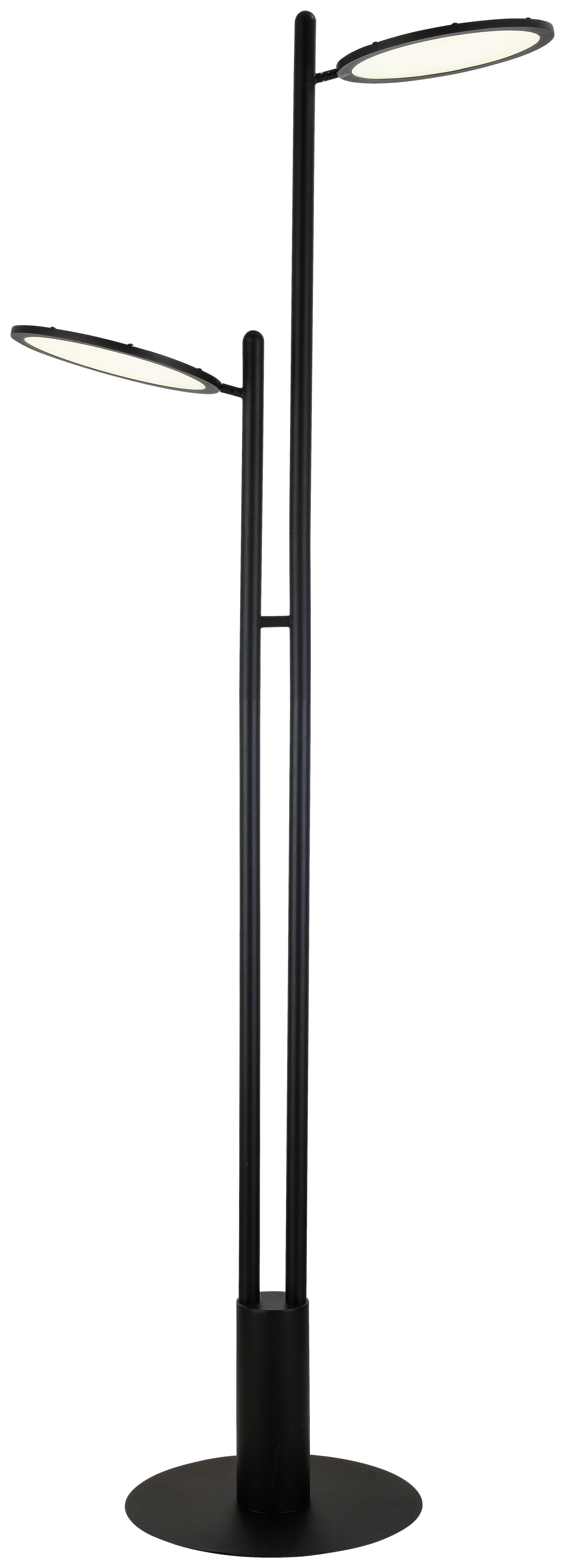 LED Állólámpa Carsten - Fekete, modern, Műanyag/Fém (59,4/30/176,7cm) - Visiona