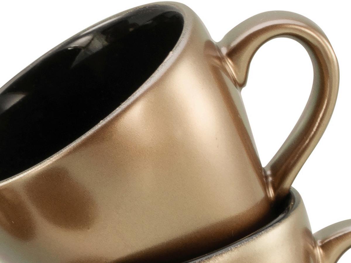 Kavni Servis Golden Days Black, 12-Delni - zlate barve/črna, Basics, keramika - Creatable
