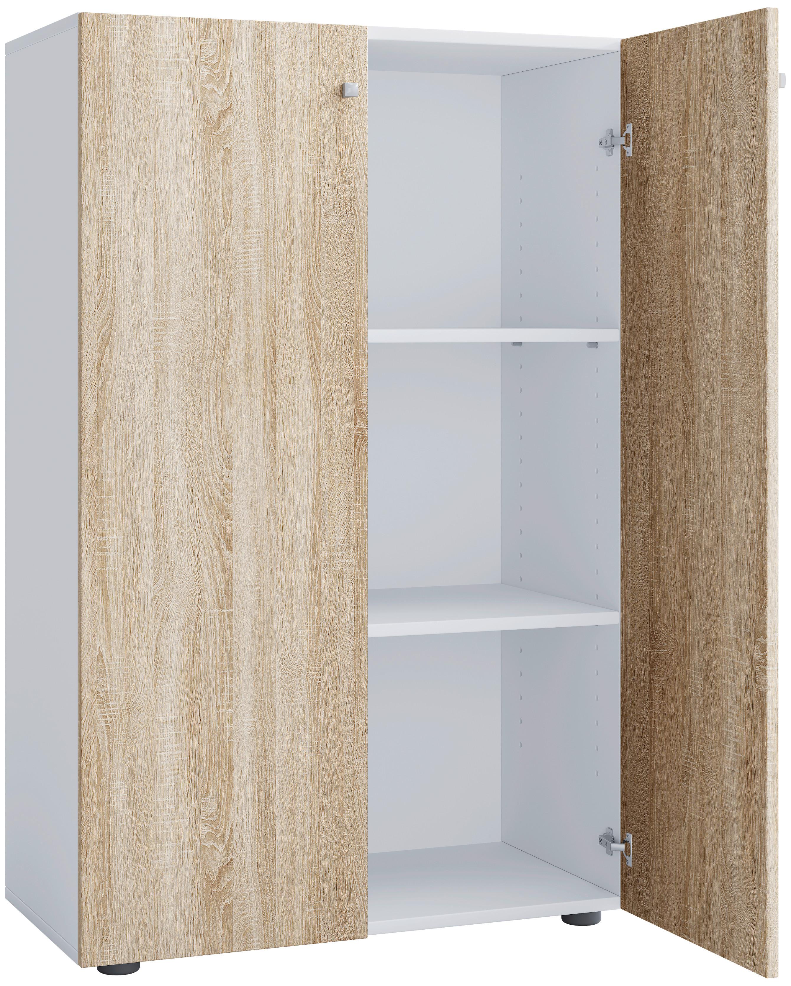 AKTENSCHRANK LONA XL - Weiss/Sonoma Eiche, Design, Holzwerkstoff (70/110/39cm) - MID.YOU