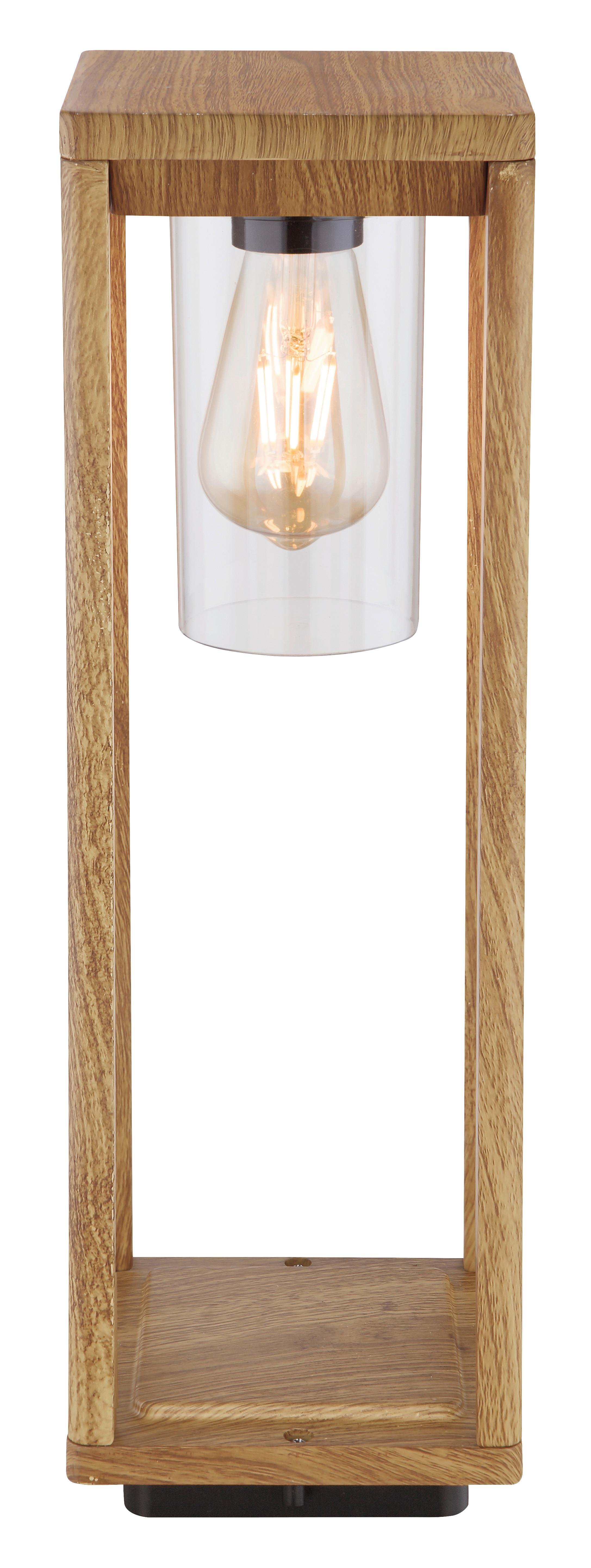 Außenleuchte Candela in Naturfarben max. 15 Watt - Klar/Naturfarben, Basics, Kunststoff/Metall (15/15/50cm) - Globo